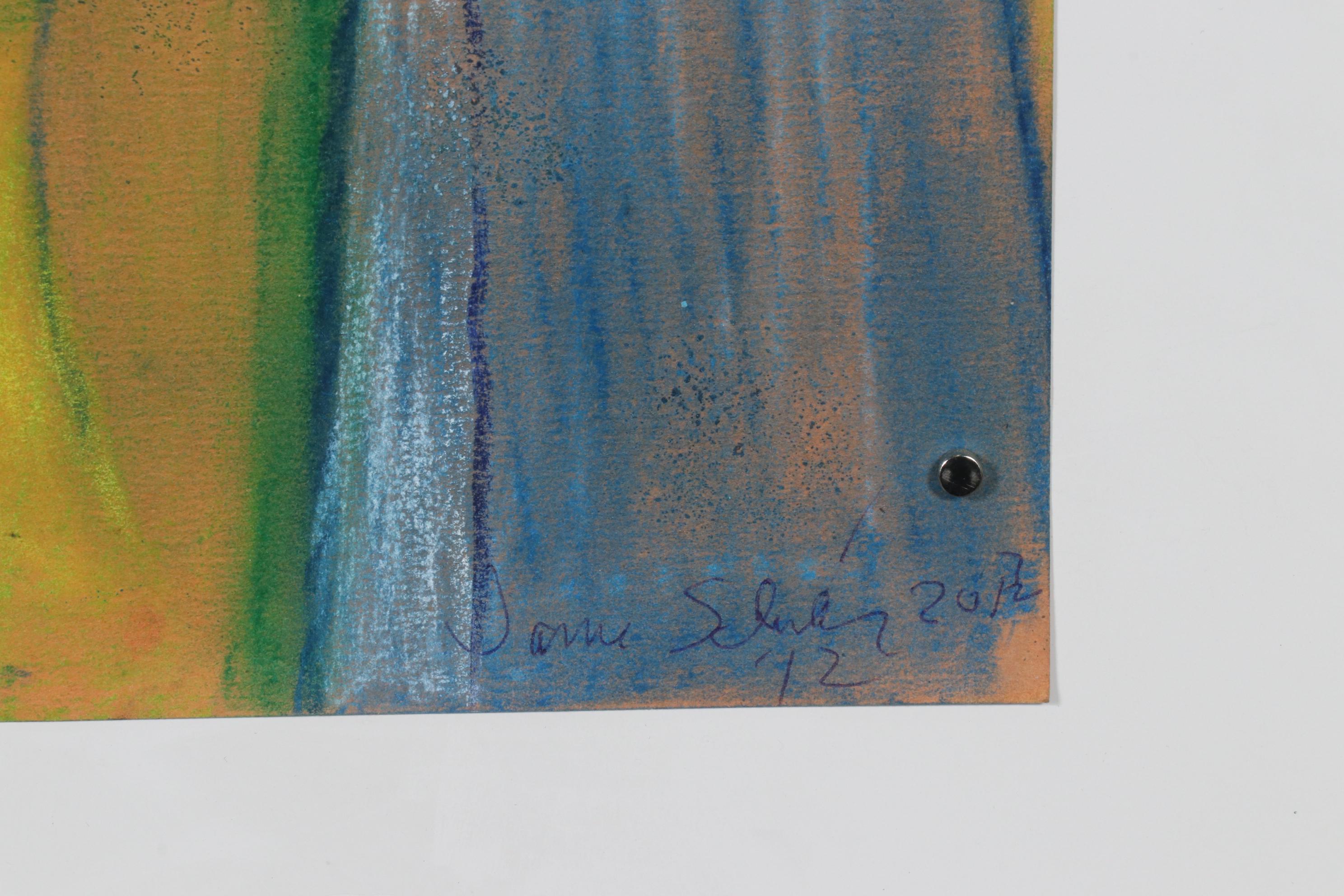 Janice Schuler Pastel Drawing of Cubist Portrait, 2012