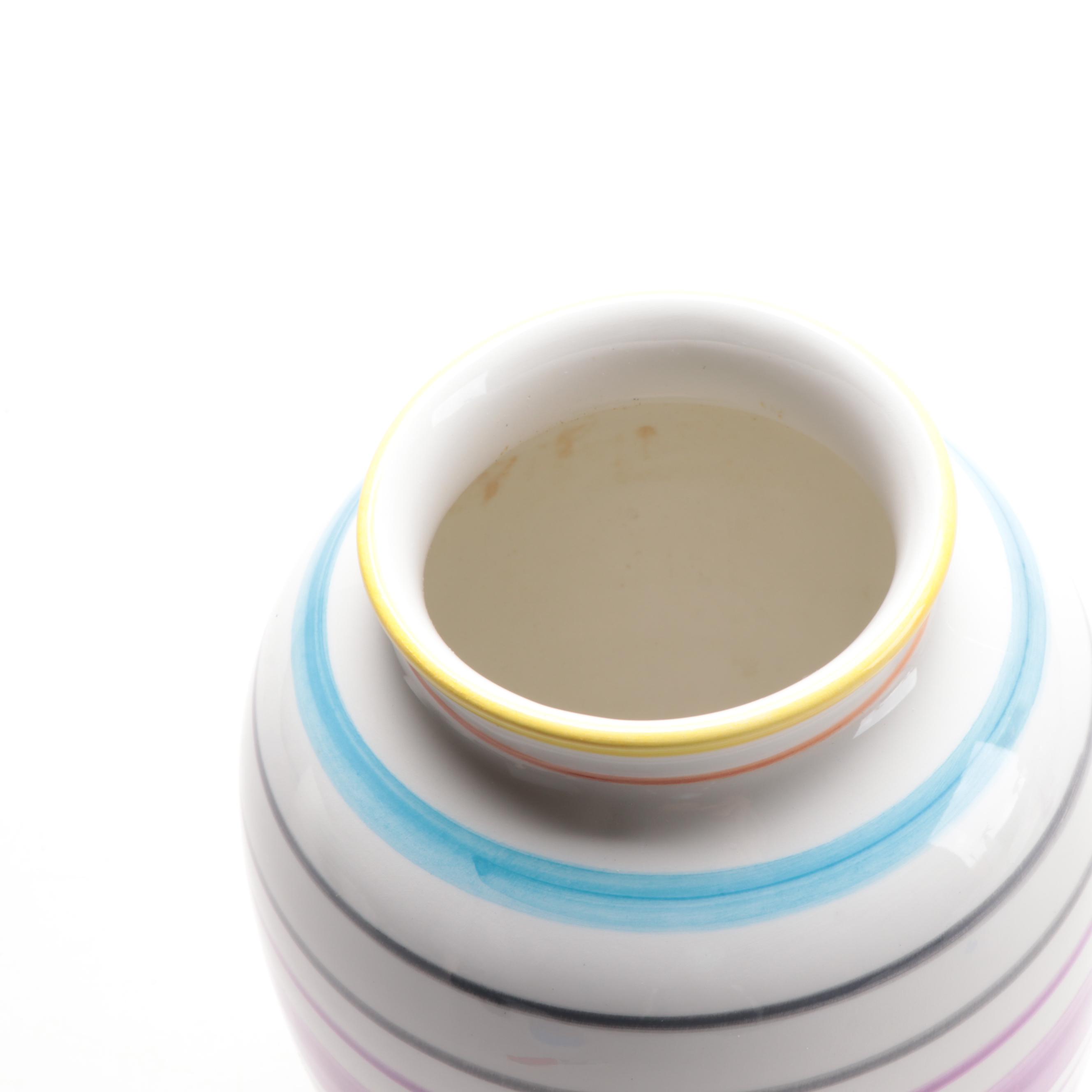 Este Ceramiche for Tiffany & Co. Striped Ceramic Vase