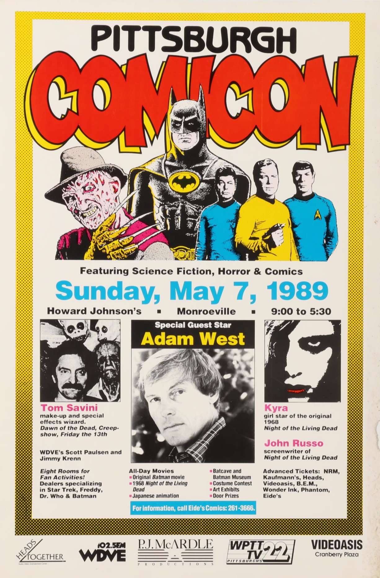 Pittsburgh Comicon Poster, 1989, Special Guest Star Adam West