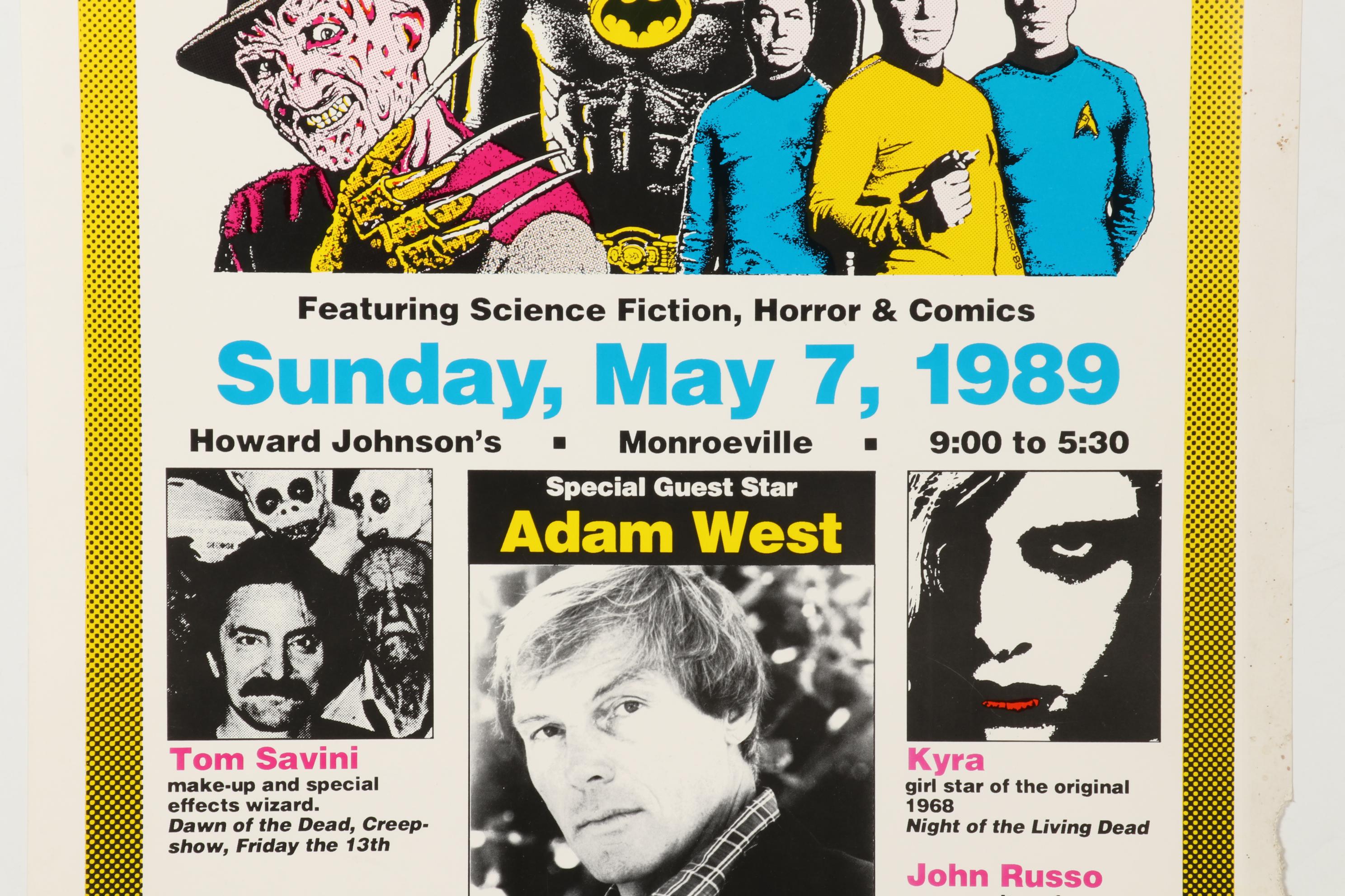 Pittsburgh Comicon Poster, 1989, Special Guest Star Adam West