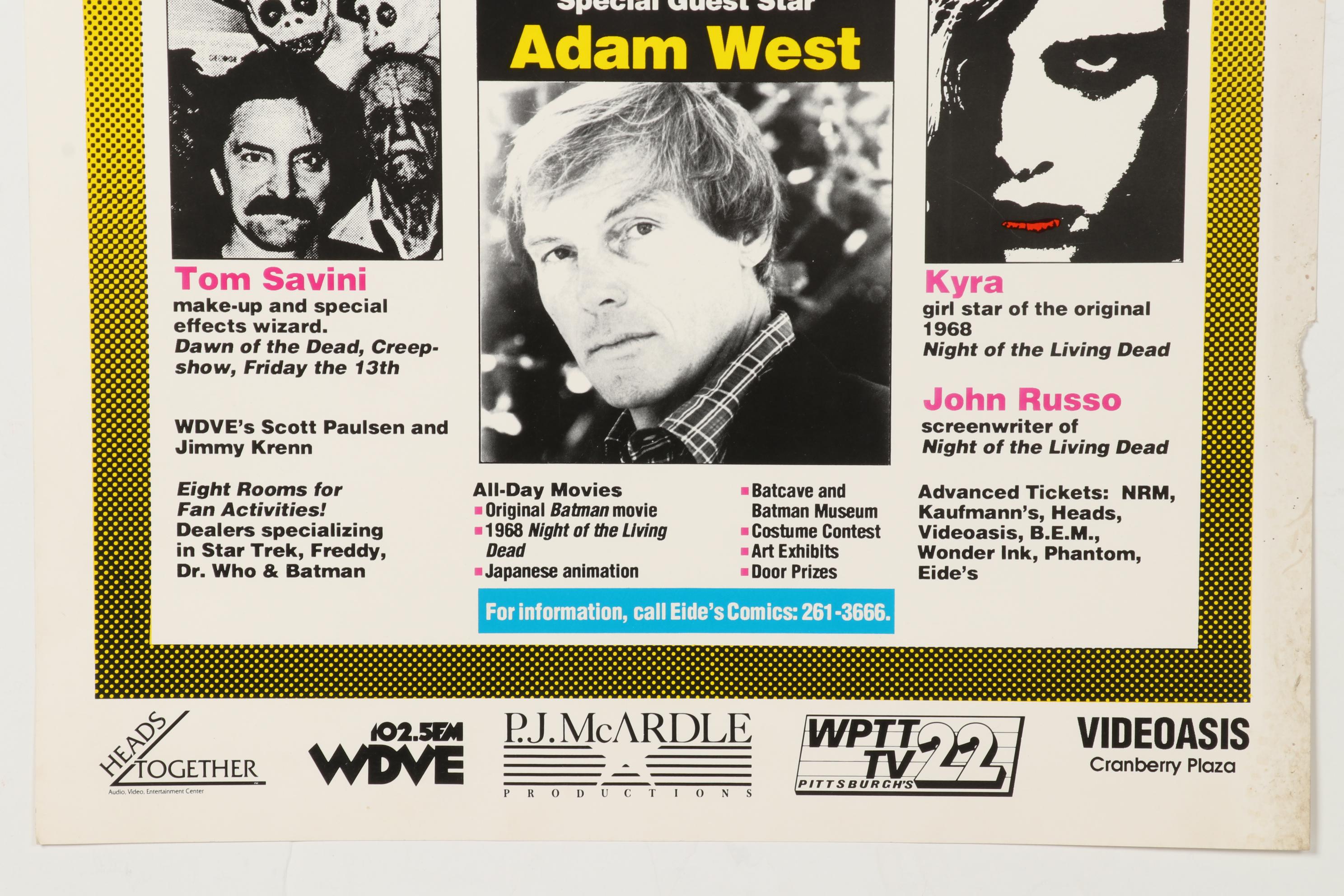 Pittsburgh Comicon Poster, 1989, Special Guest Star Adam West