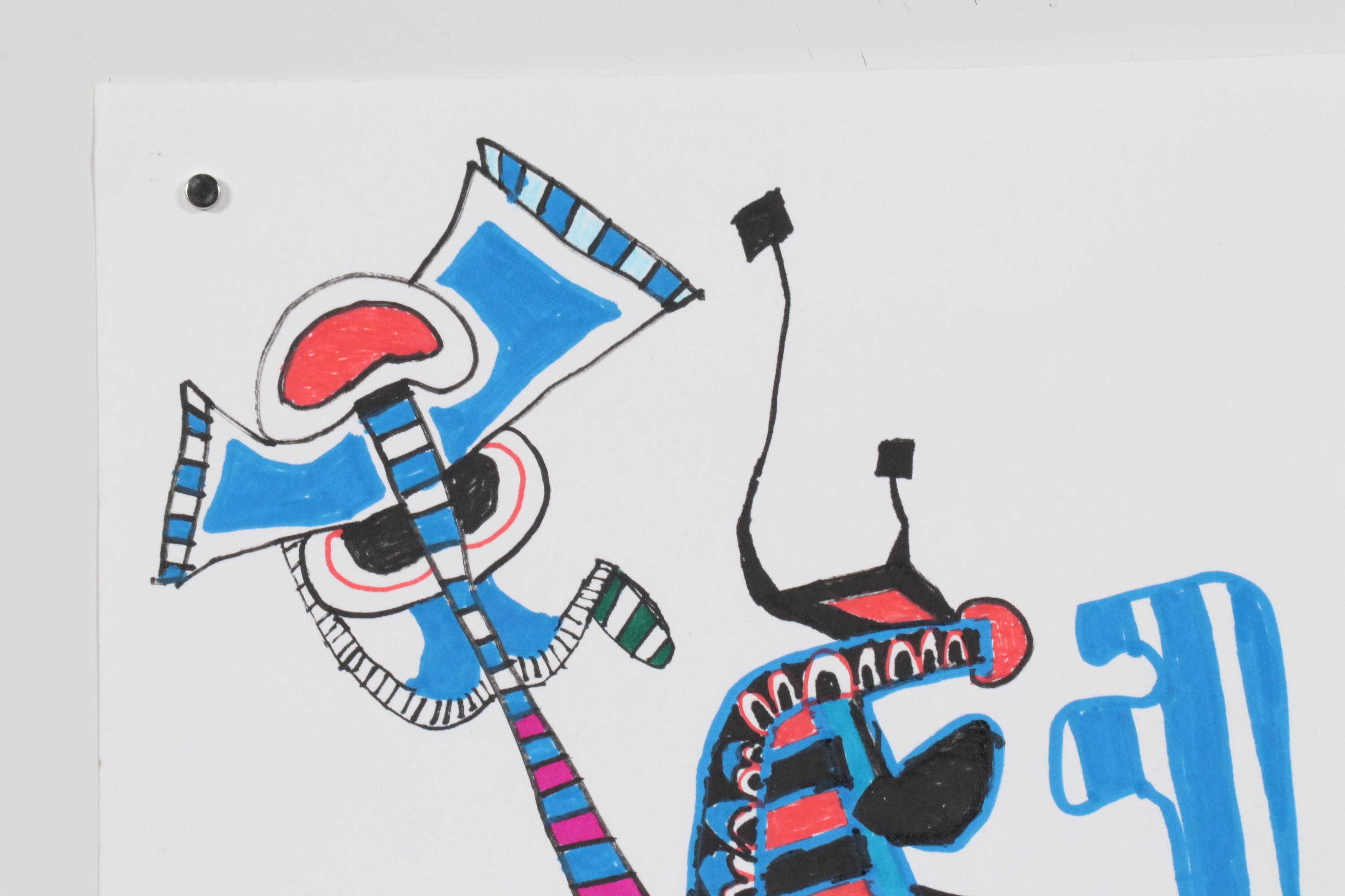 Janice Schuler Marker Drawing of Abstract Composition, 2015