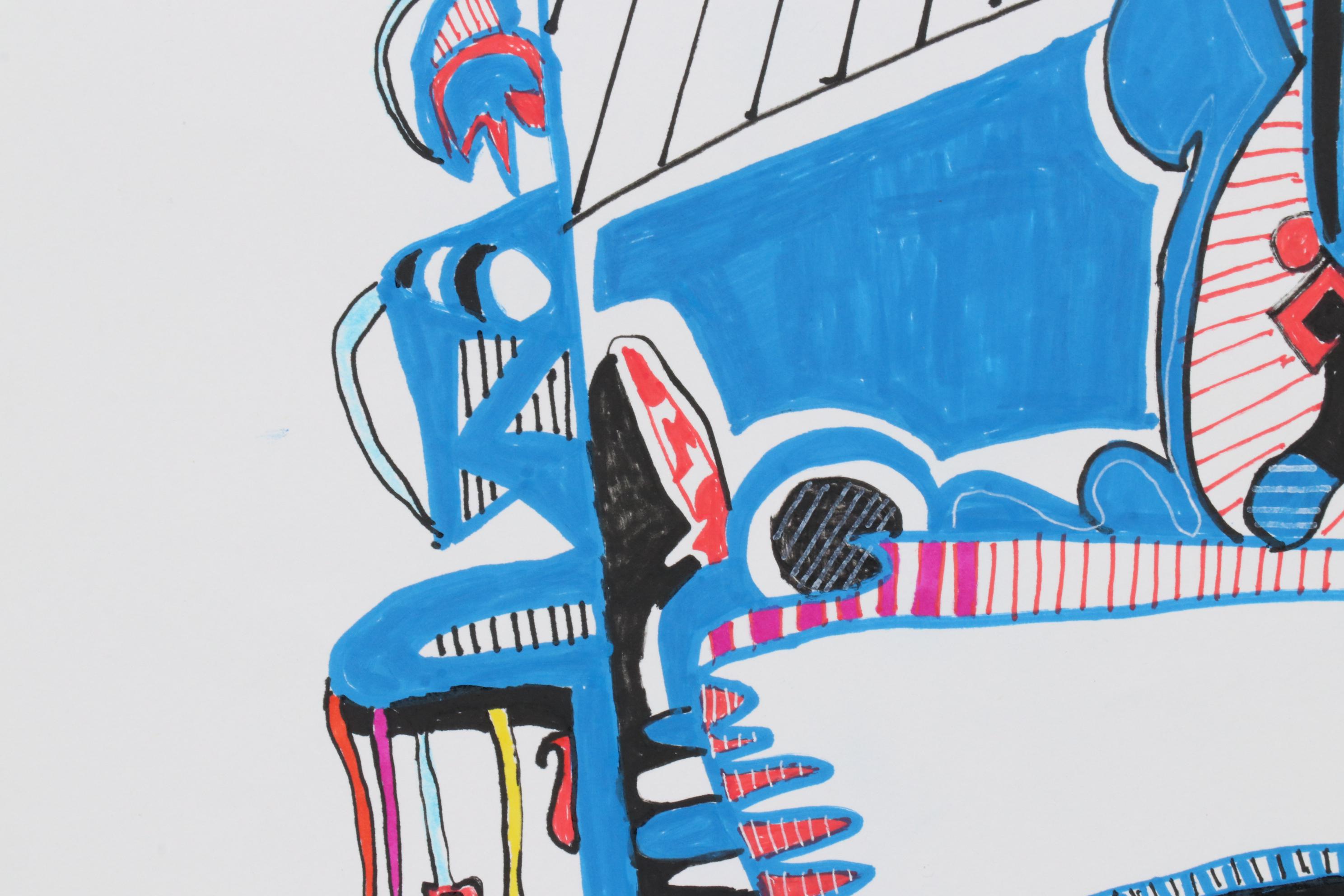 Janice Schuler Marker Drawing of Abstract Composition, 2015