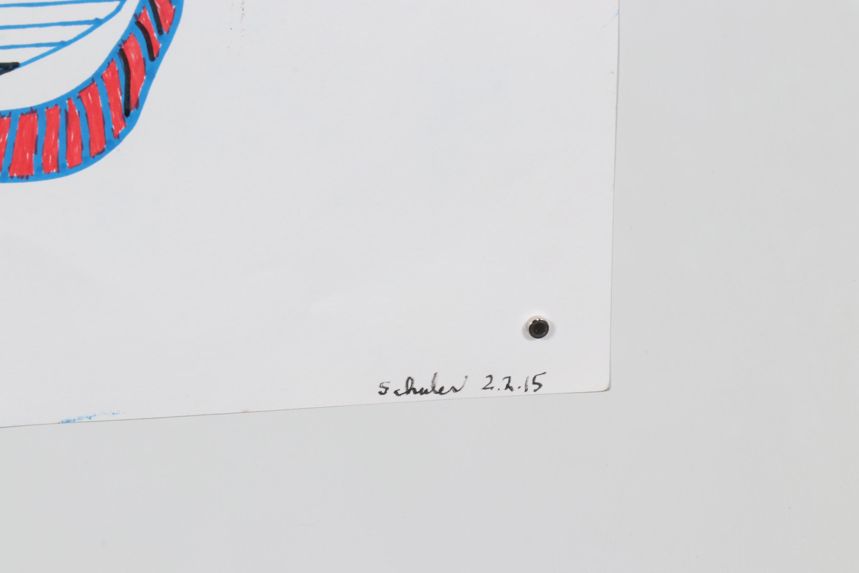 Janice Schuler Marker Drawing of Abstract Composition, 2015