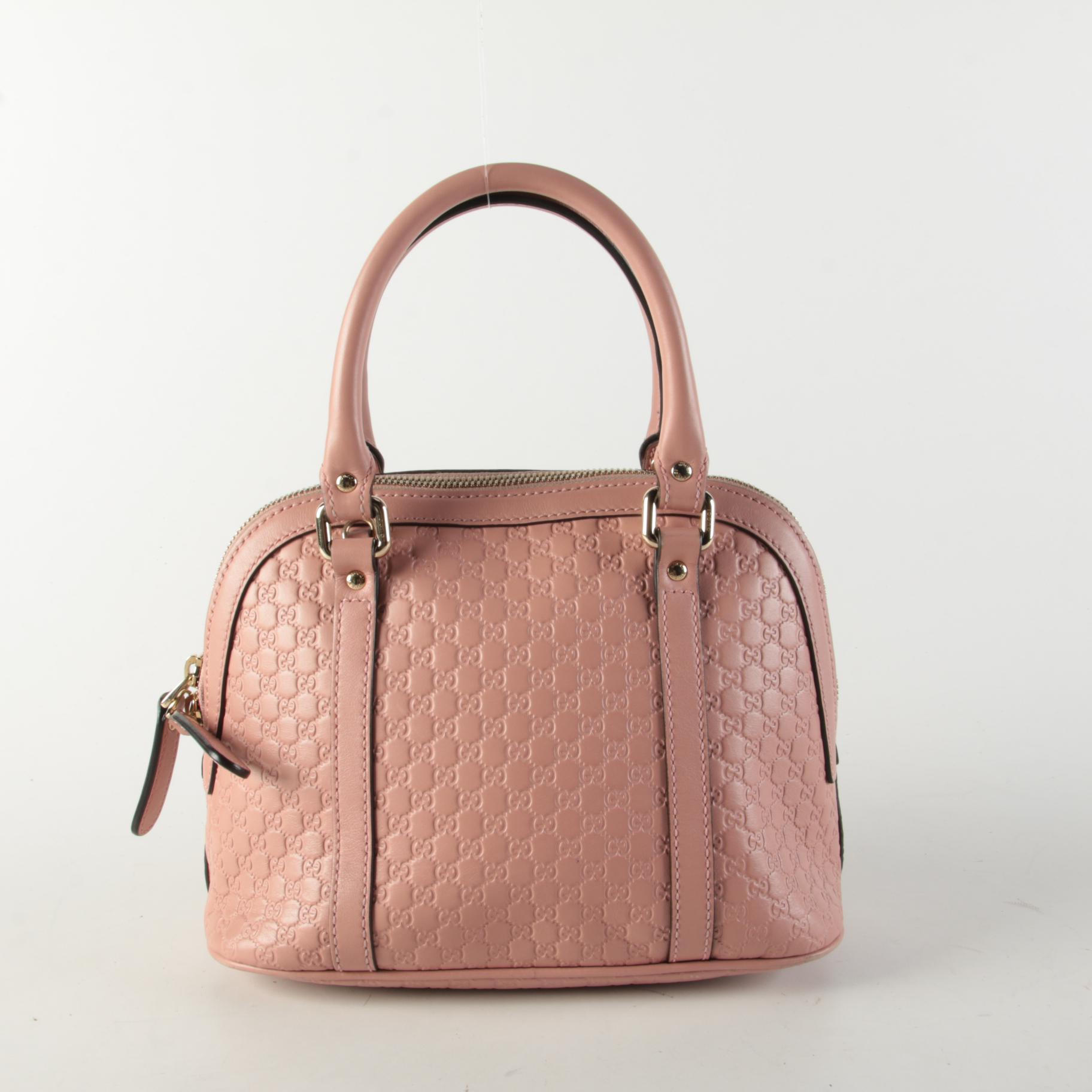 Gucci GG Microguccissima Mini Dome Satchel in Blush Leather