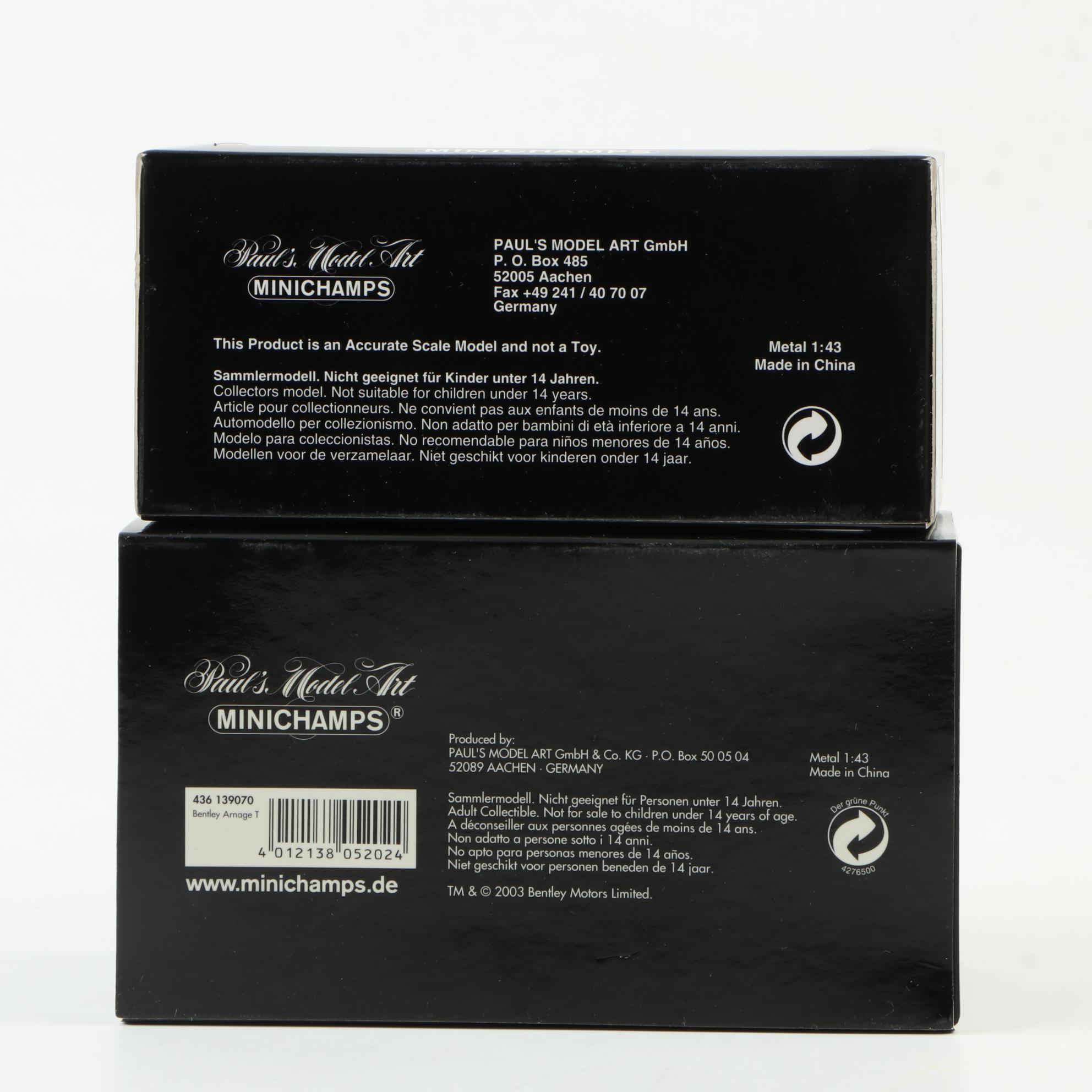 Minichamps Limited Edition Model Cars, Including Bentley, Lamborghini, and More