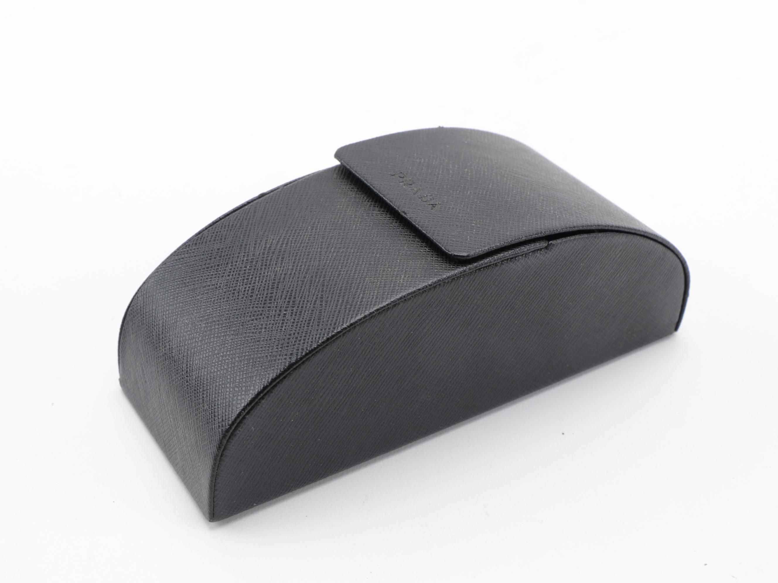 Prada SPR230 Black Modified Cat Eye Sunglasses with Case and Box