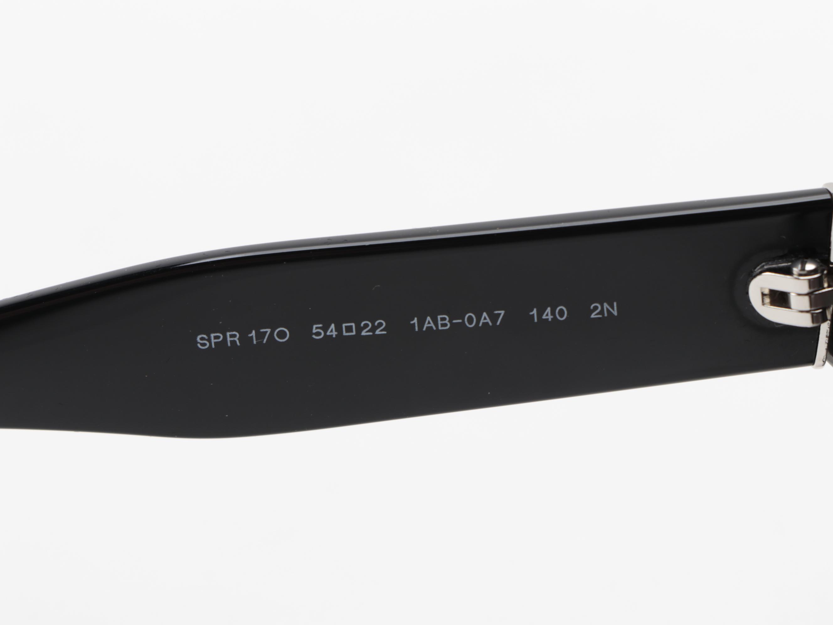 Prada SPR170 Black Modified Cat Eye Sunglasses with Case