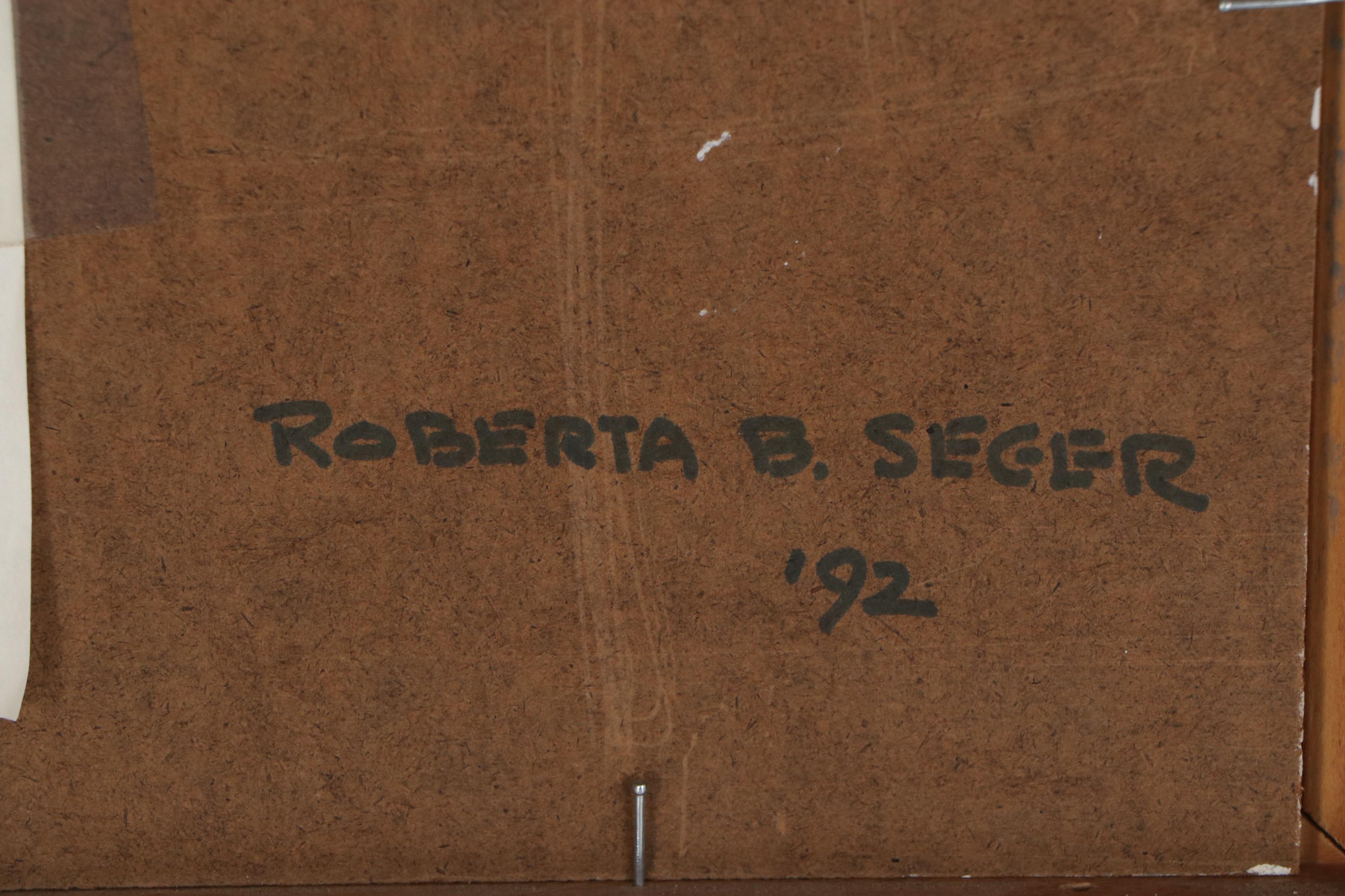 Roberta B. Seger Oil Painting of Children on Beach, 1992