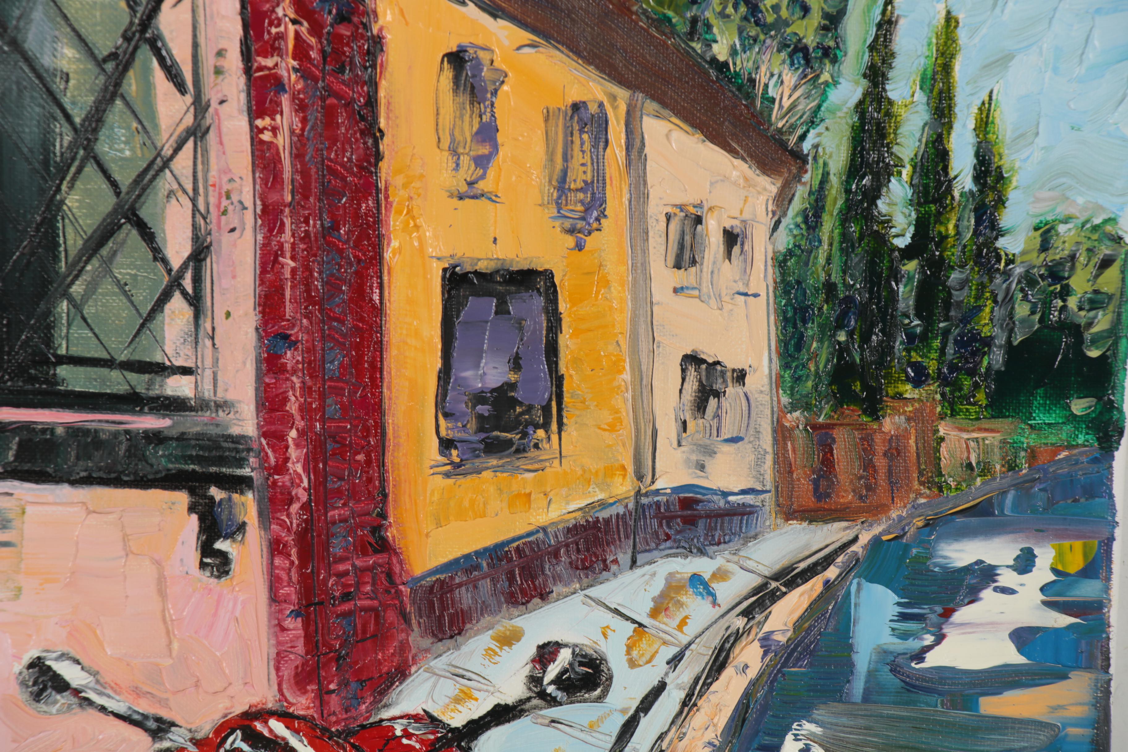 Patricia Nolan-Brown Oil Painting "Vespa Fun in Italy," 2020