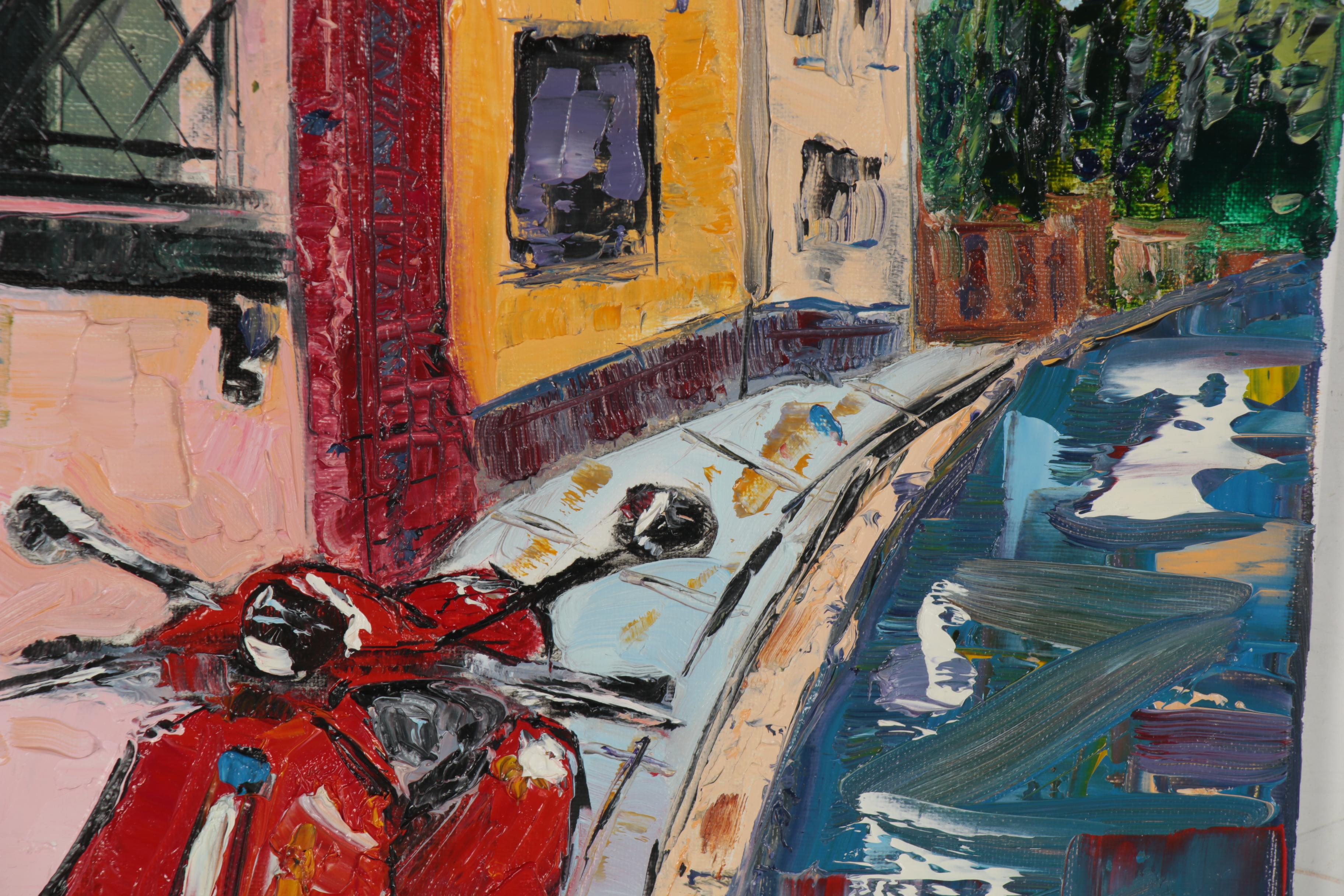Patricia Nolan-Brown Oil Painting "Vespa Fun in Italy," 2020