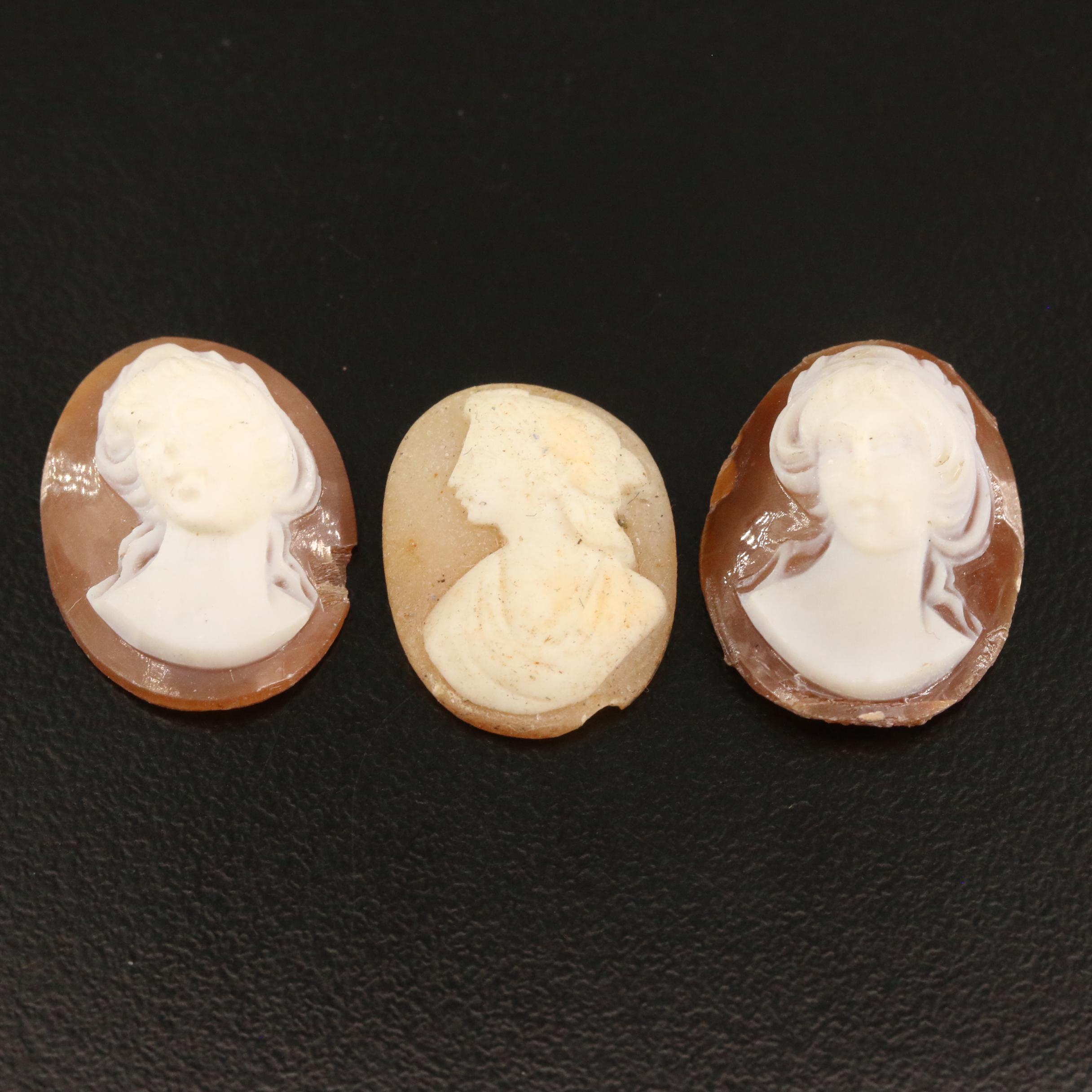 Loose Onyx and Shell Cameos