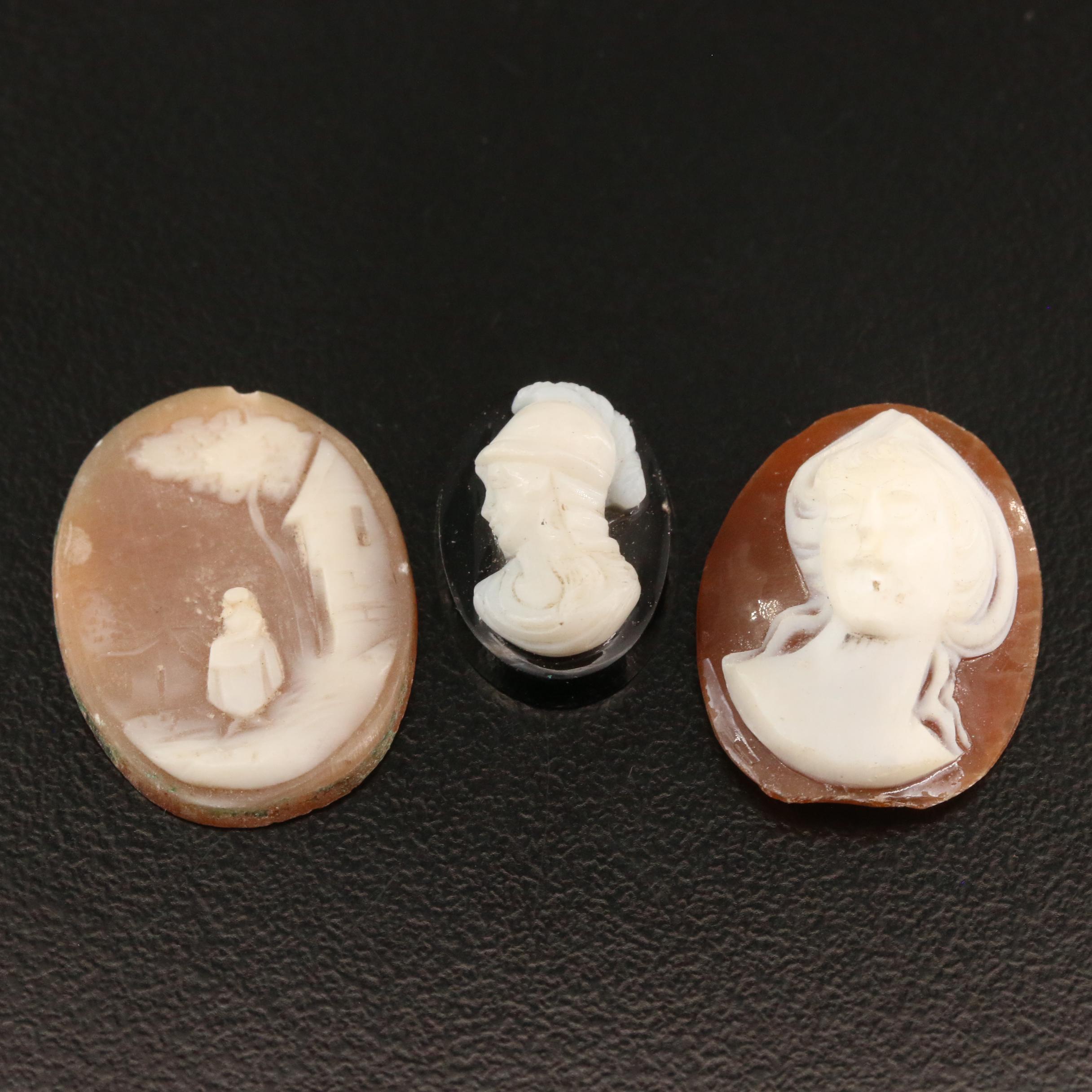 Loose Onyx and Shell Cameos