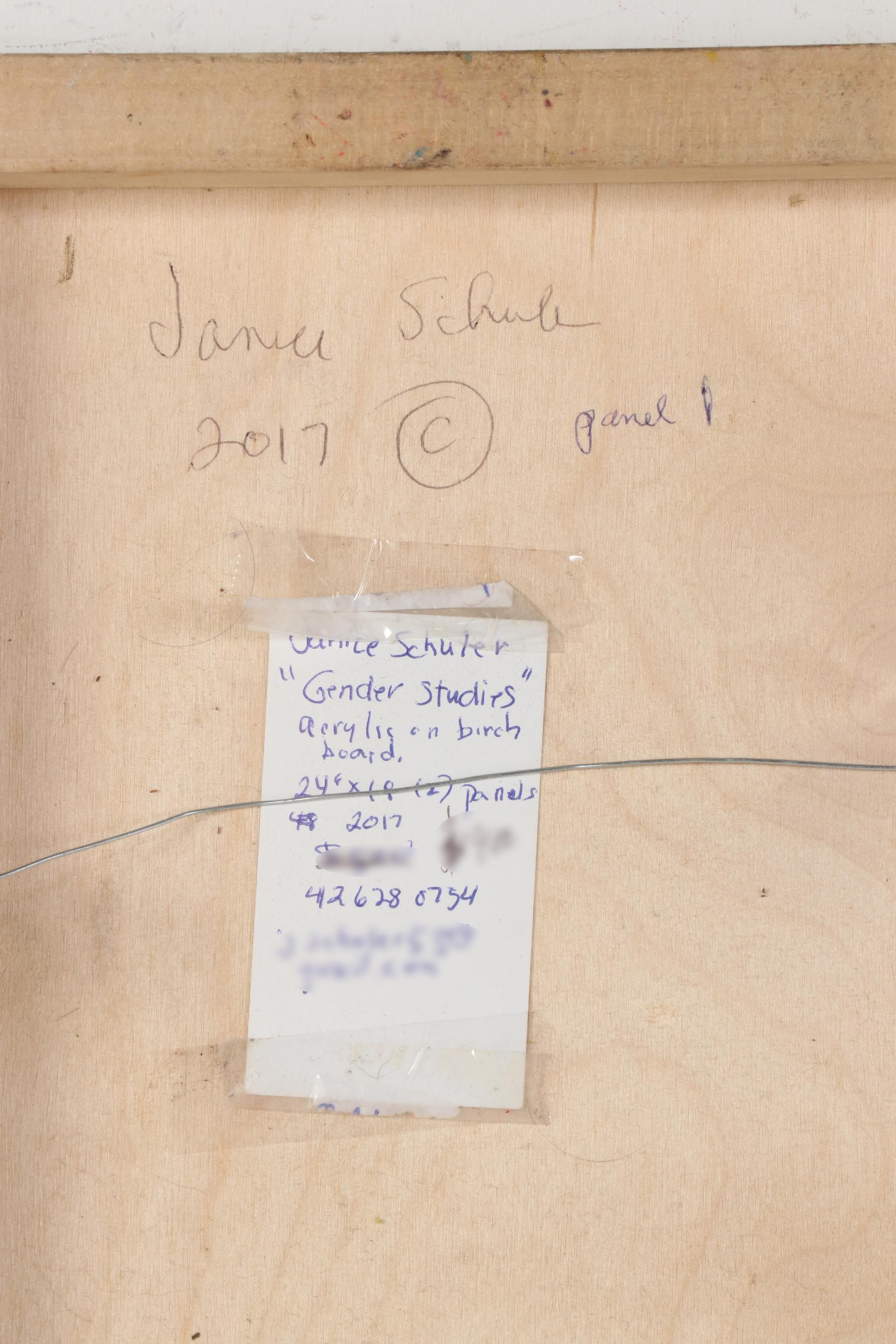 Janice Schuler Abstract Acrylic Painting "Gender Studies," 2017