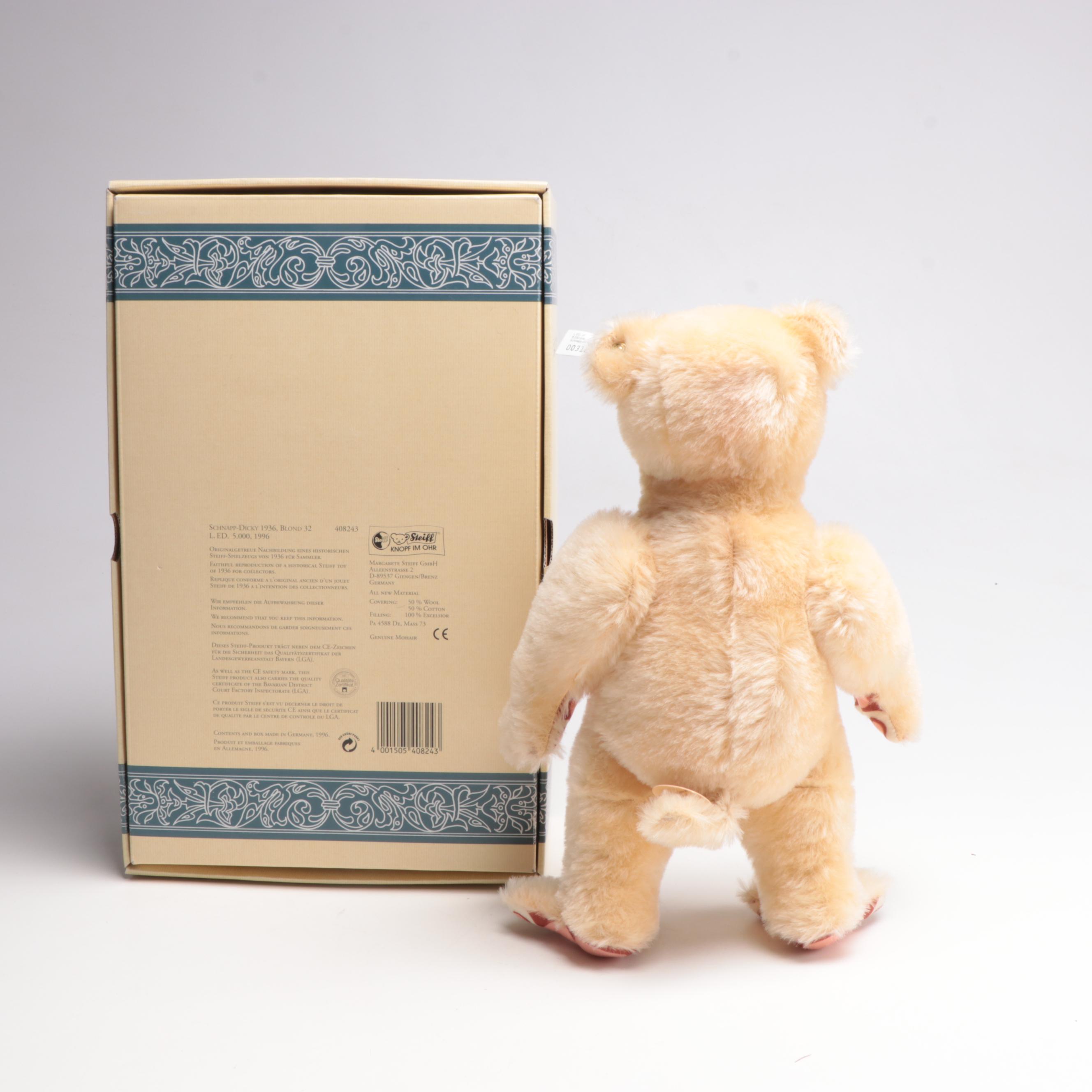 Steiff Limited Edition "Schnapp-Dicky Blond 32" 1 936 Replica, with COA