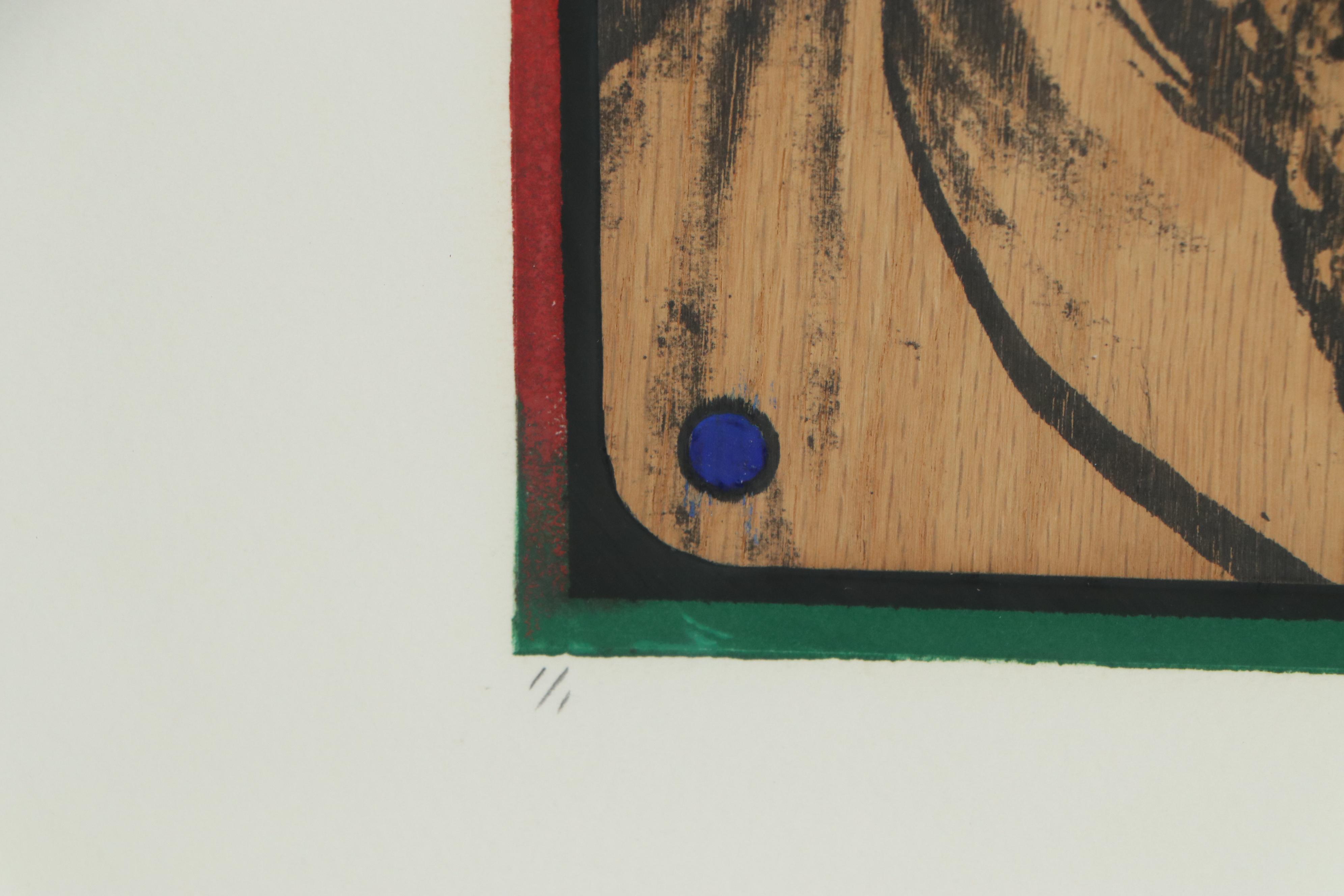 Joe Hruby Monoprint Portrait of Man, 21st Century