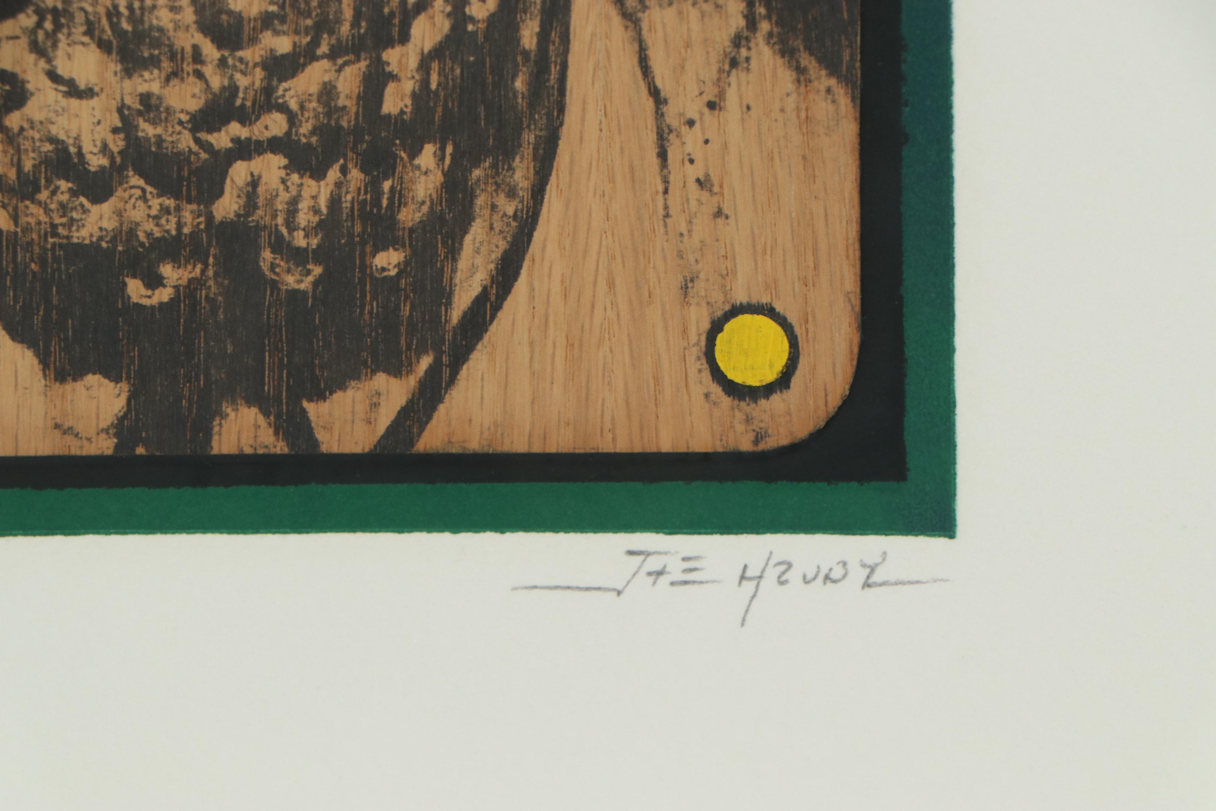 Joe Hruby Monoprint Portrait of Man, 21st Century