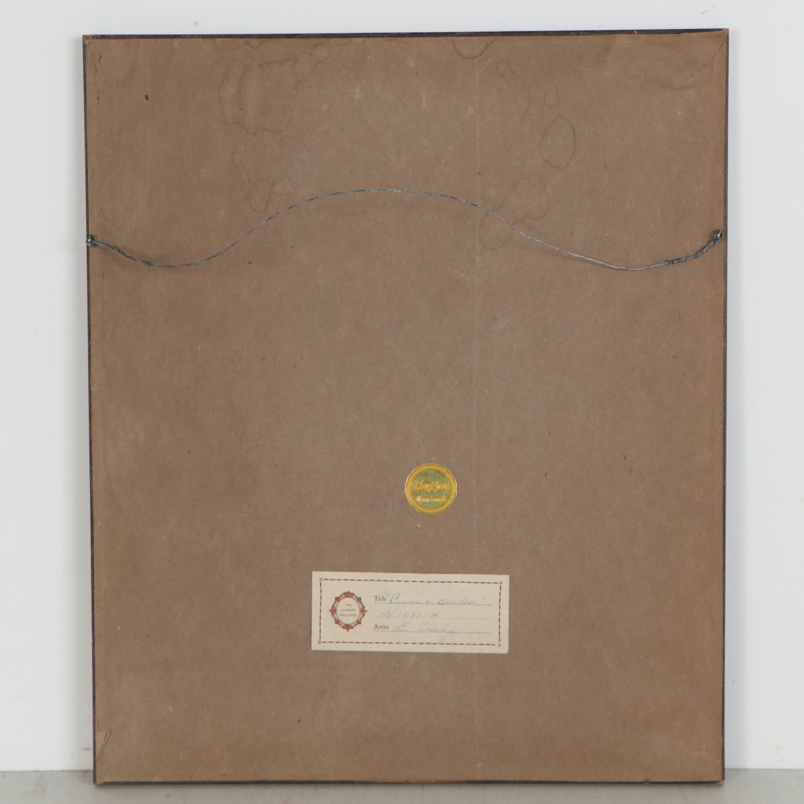 Edward T. Hurley Aquatint and Mezzotint "Pines and Birches," Early 20th Century