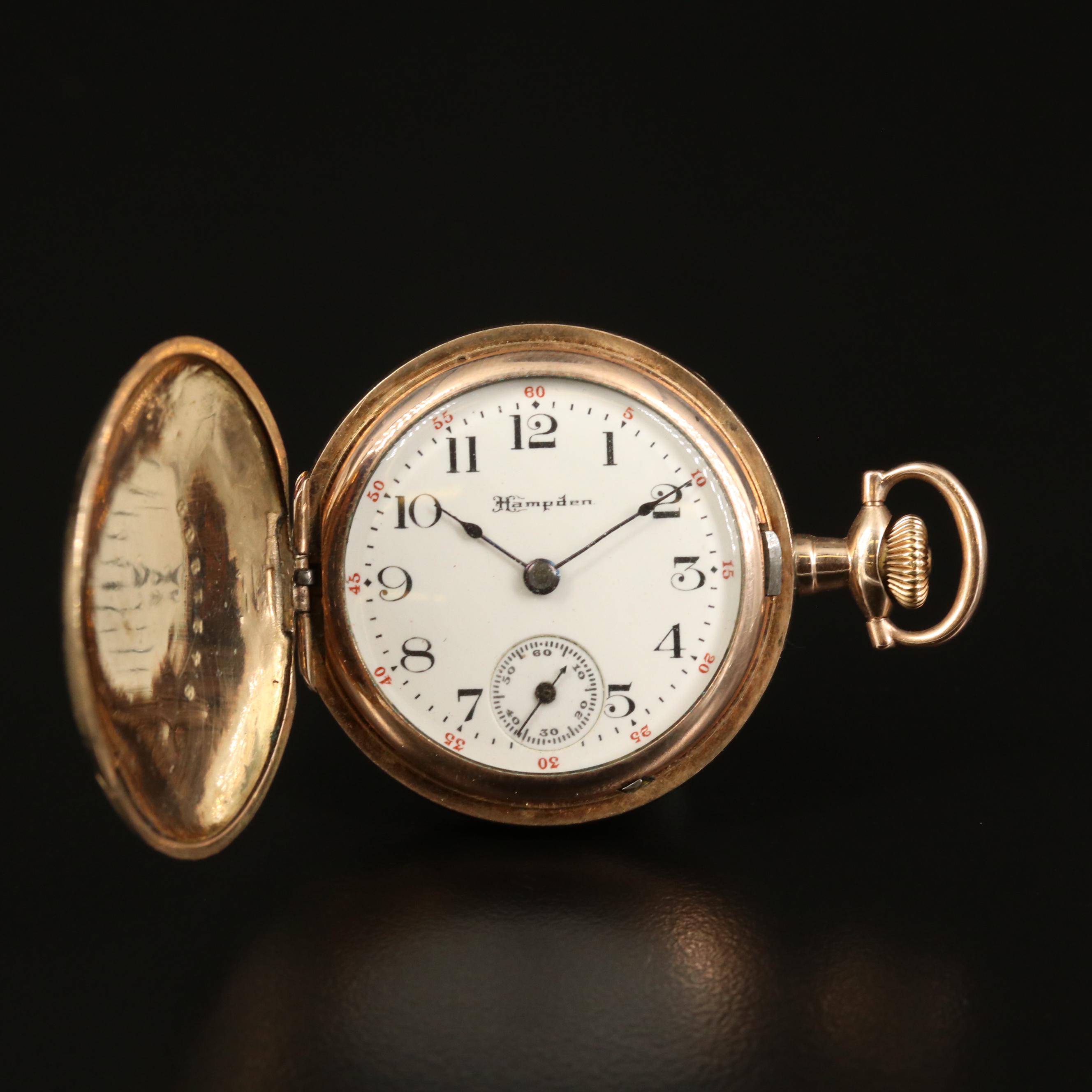 1912 Hampden Gold Filled Pocket Watch