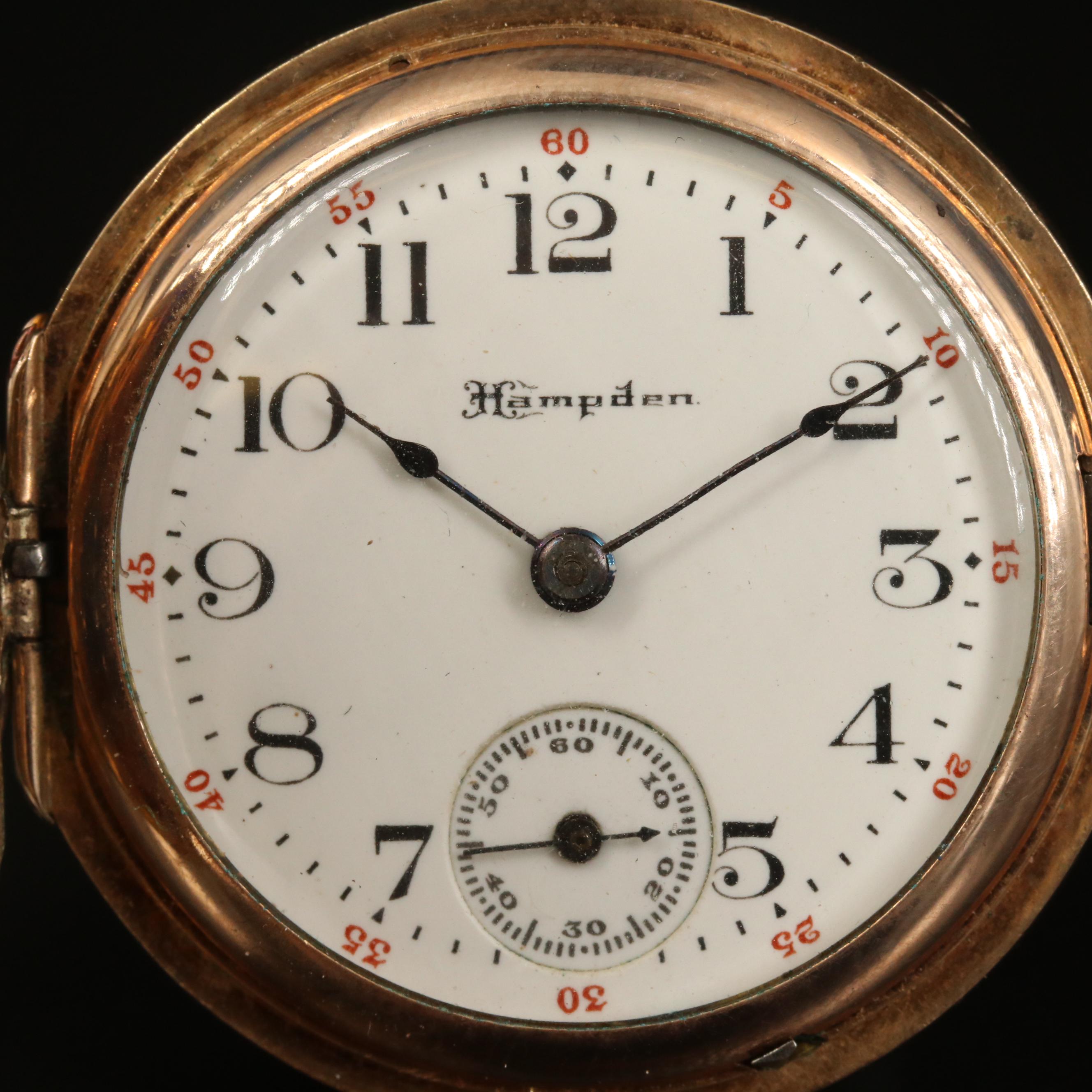 1912 Hampden Gold Filled Pocket Watch