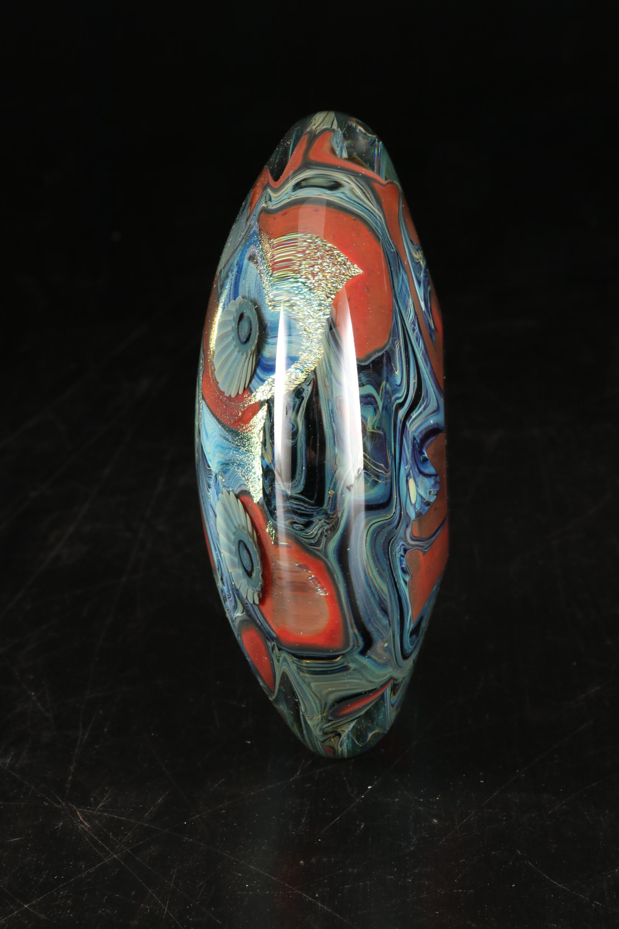 Robert Eickholt "Deep Sea" Handblown Art Glass Paperweight, 2006