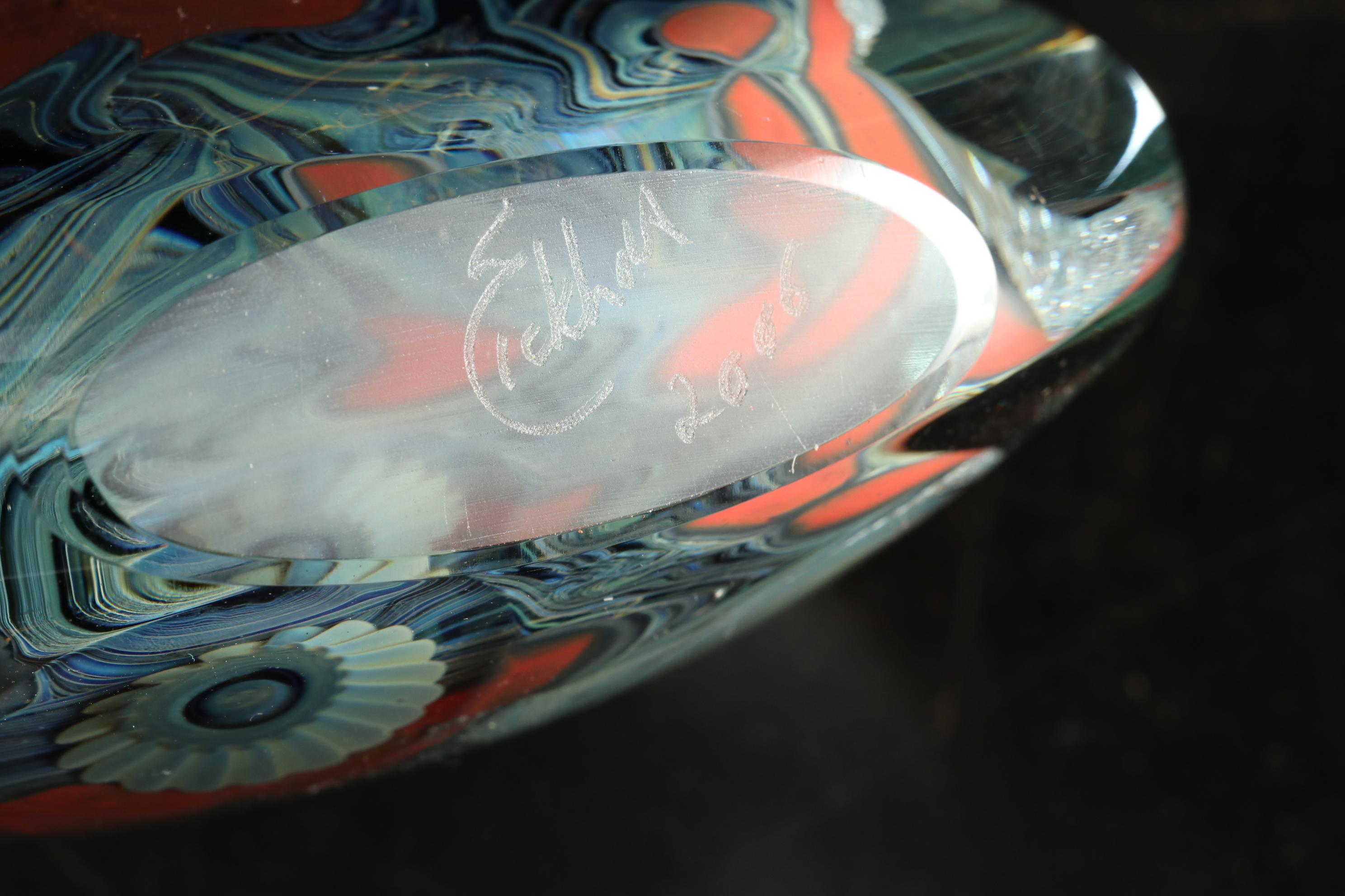 Robert Eickholt "Deep Sea" Handblown Art Glass Paperweight, 2006