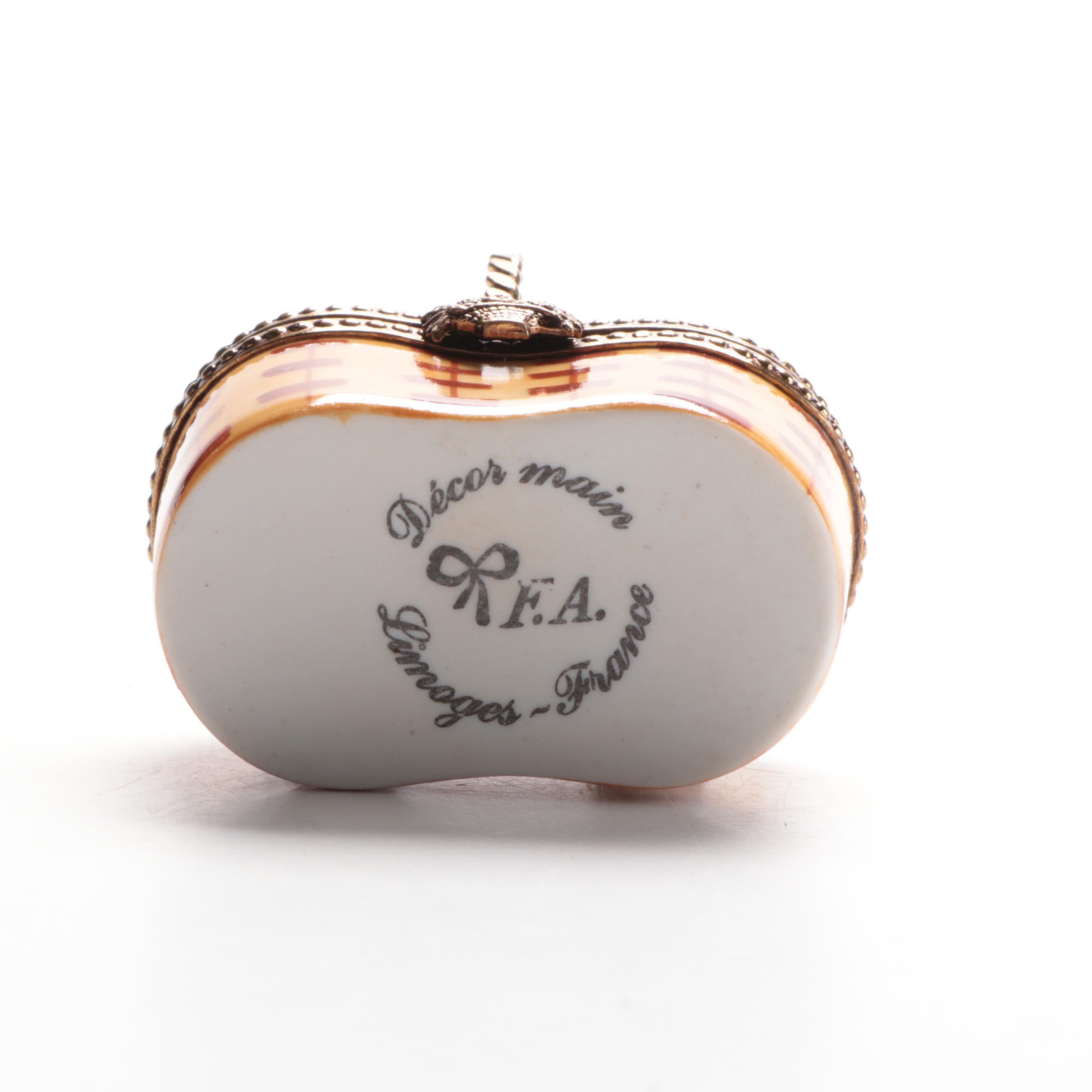 French Accents Hand-Painted Porcelain Basket Motif Limoges Box