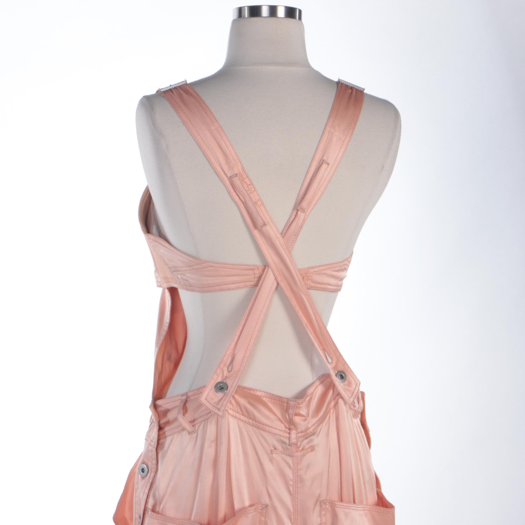 Jean Paul Gaultier Femme Peach Silk Overall Jumpsuit