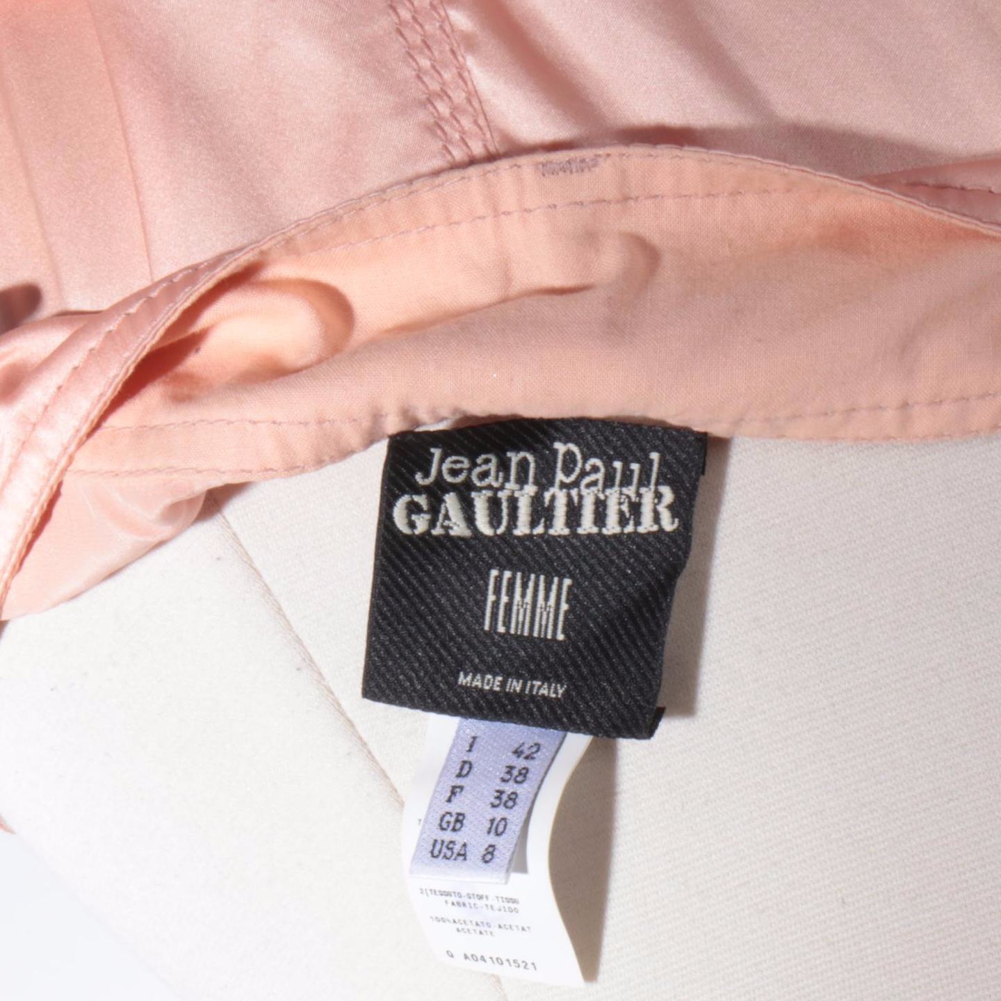Jean Paul Gaultier Femme Peach Silk Overall Jumpsuit