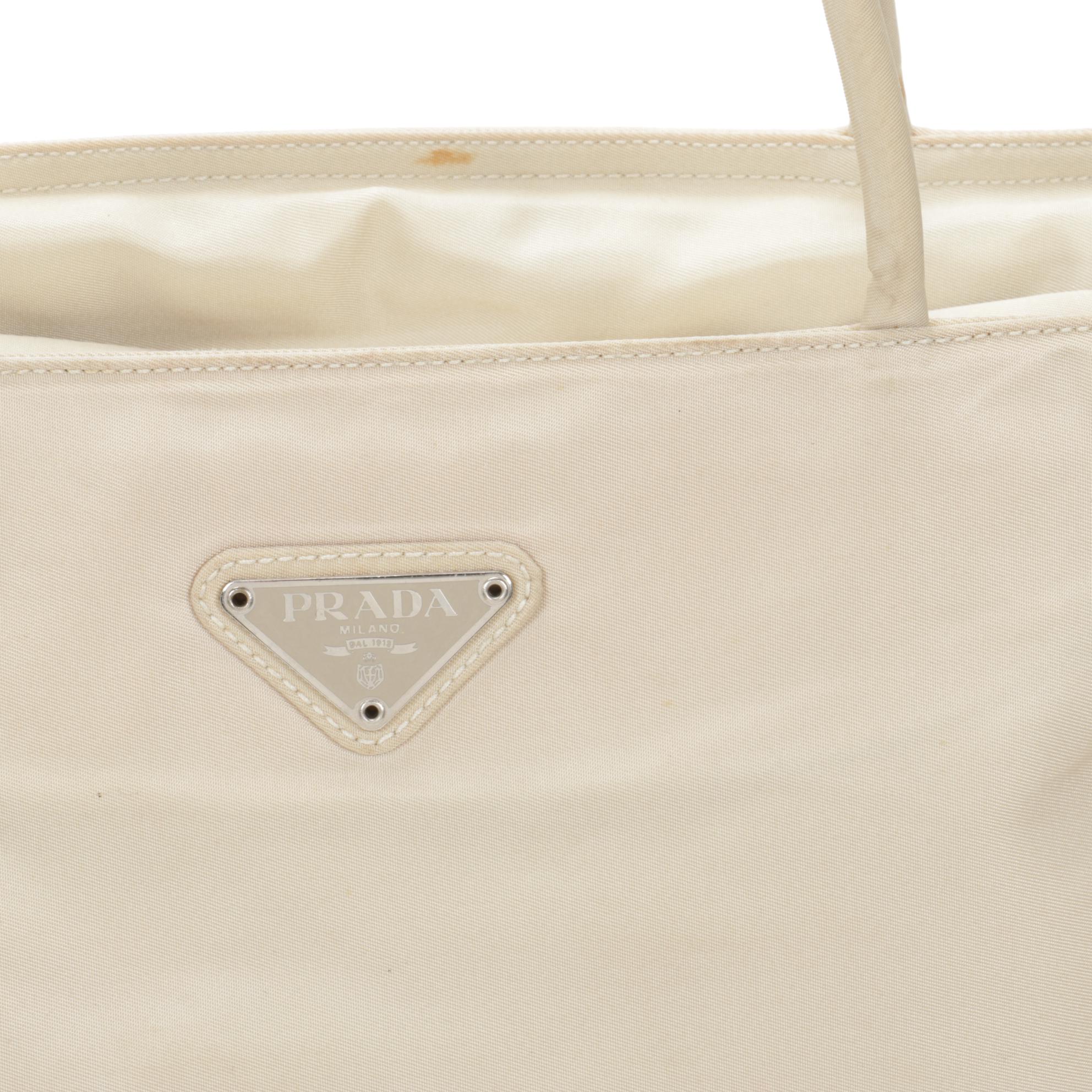 Prada Olive Nylon Zip Shoulder Tote