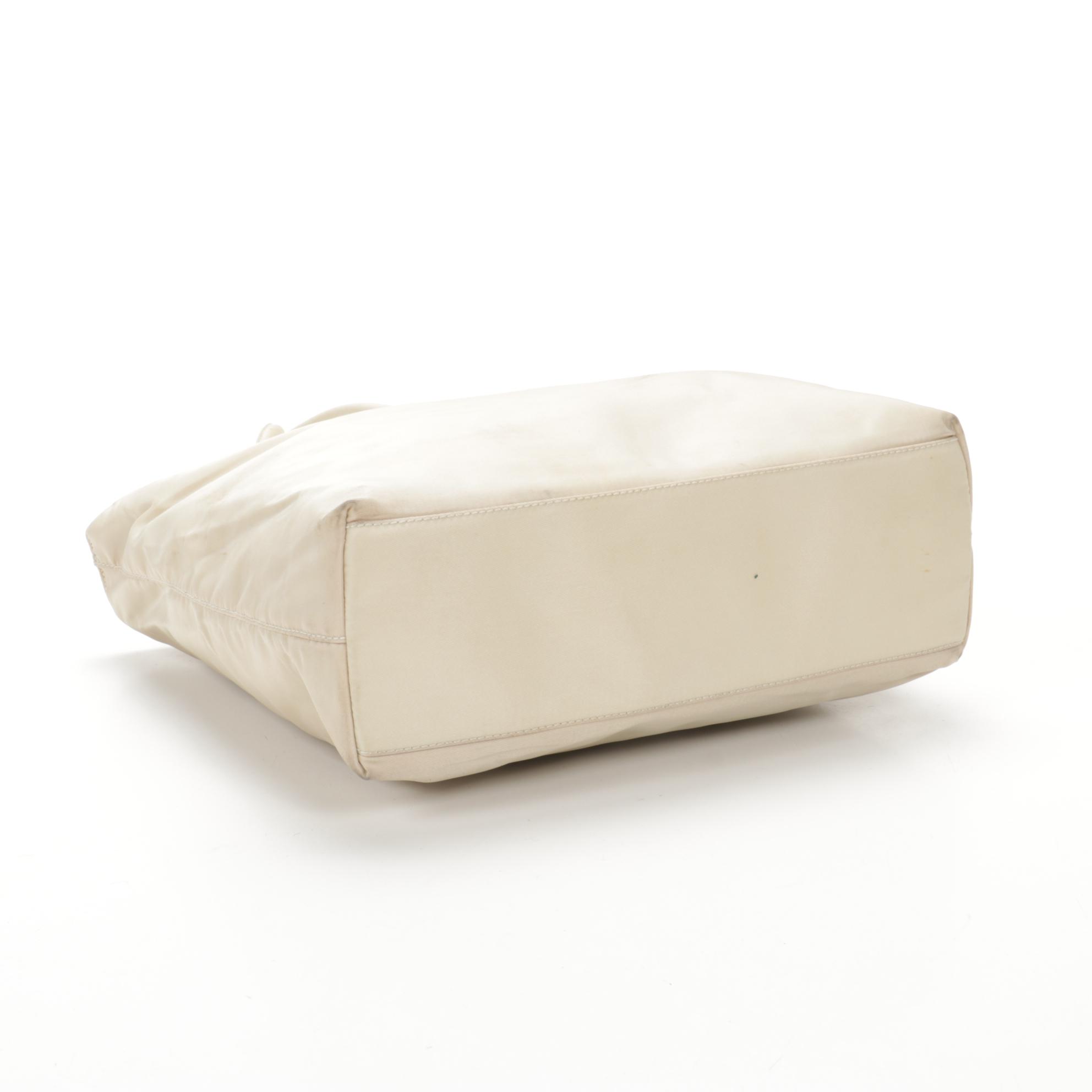 Prada Olive Nylon Zip Shoulder Tote