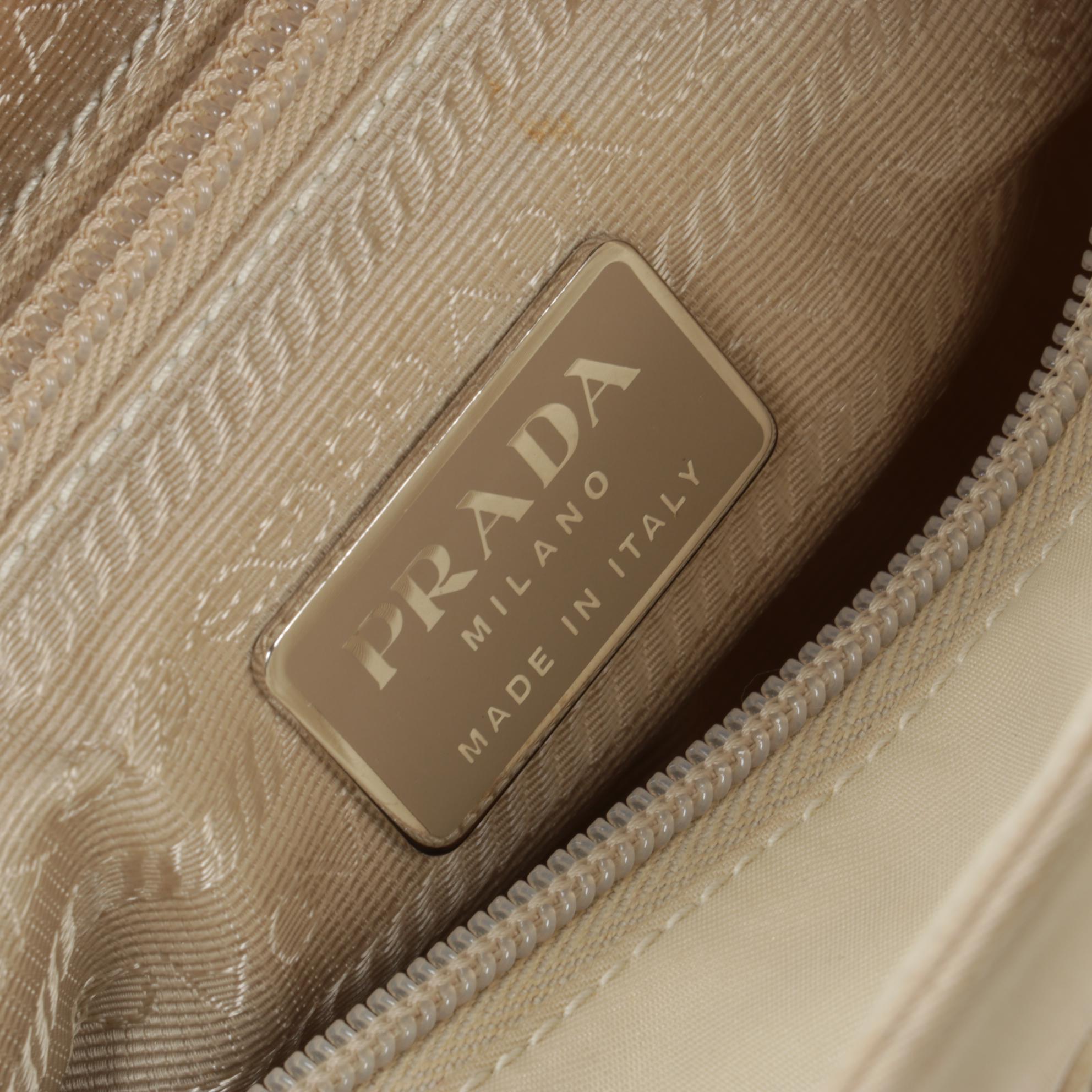 Prada Olive Nylon Zip Shoulder Tote