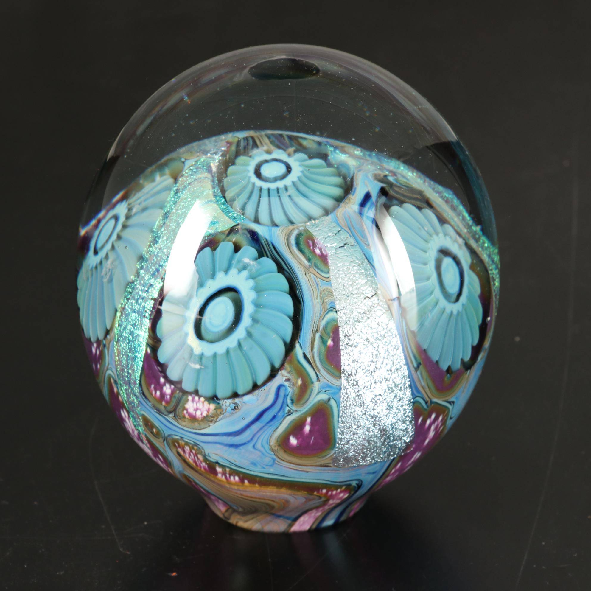 Robert Eickholt "Deep Sea" Handblown Art Glass Paperweight, 2006