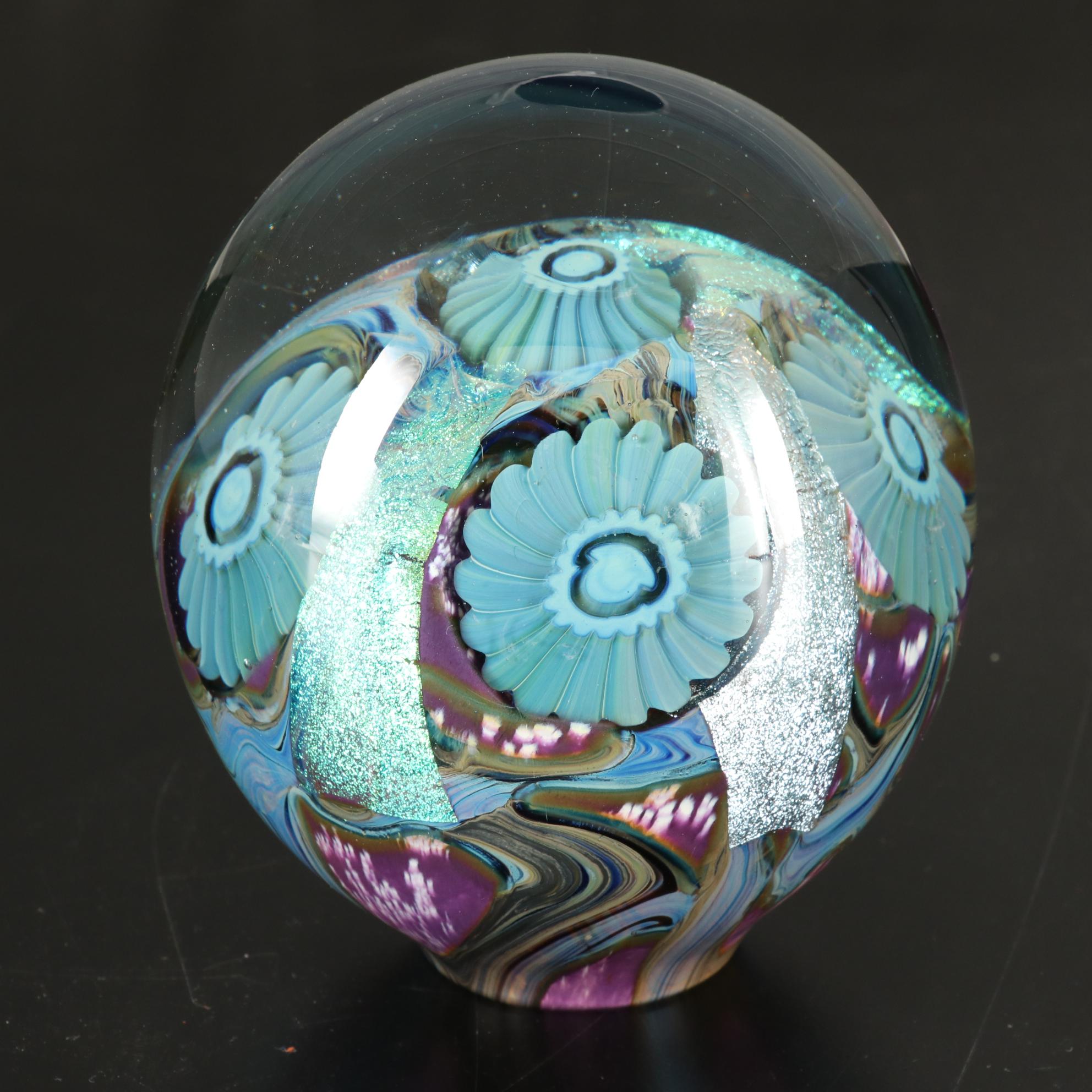 Robert Eickholt "Deep Sea" Handblown Art Glass Paperweight, 2006