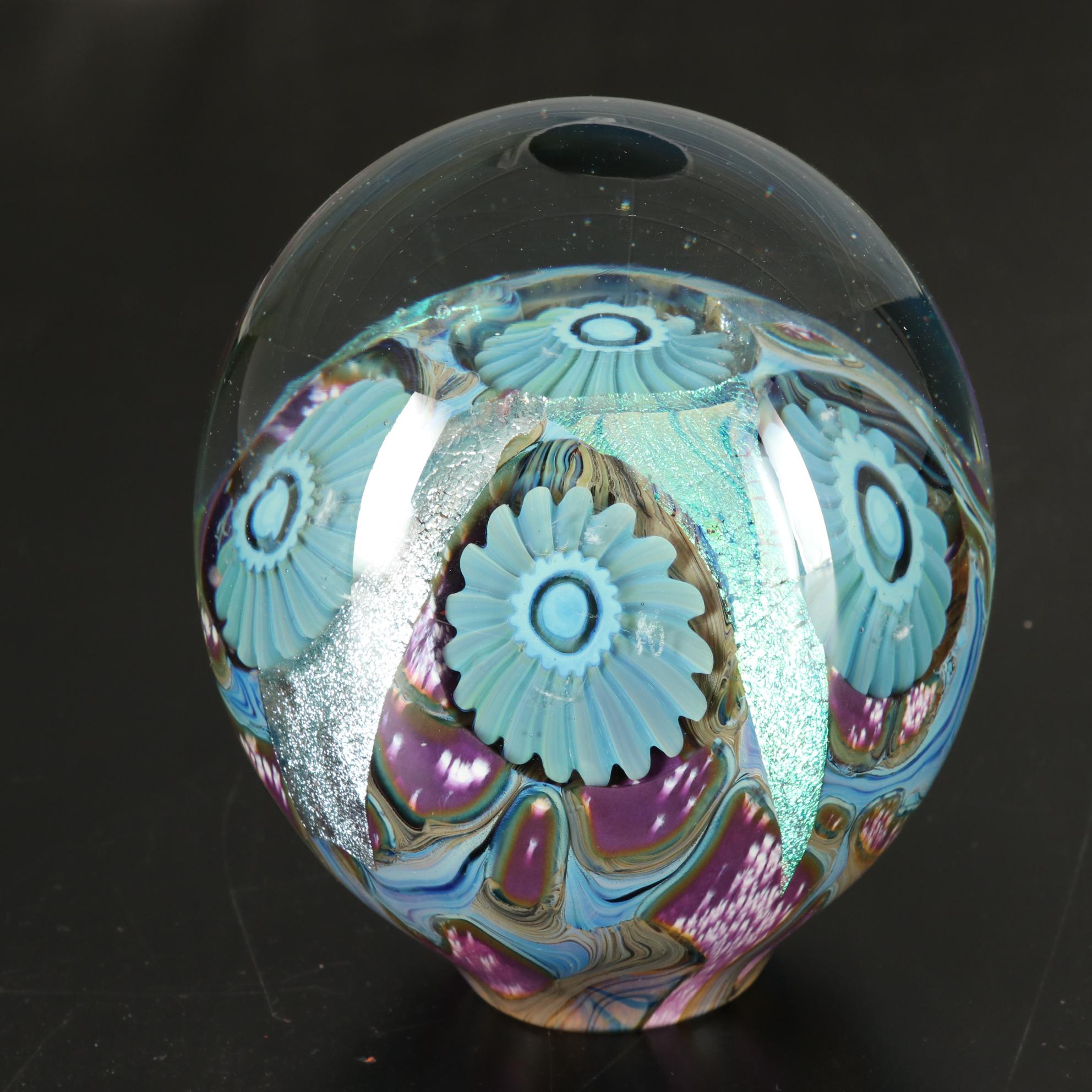Robert Eickholt "Deep Sea" Handblown Art Glass Paperweight, 2006