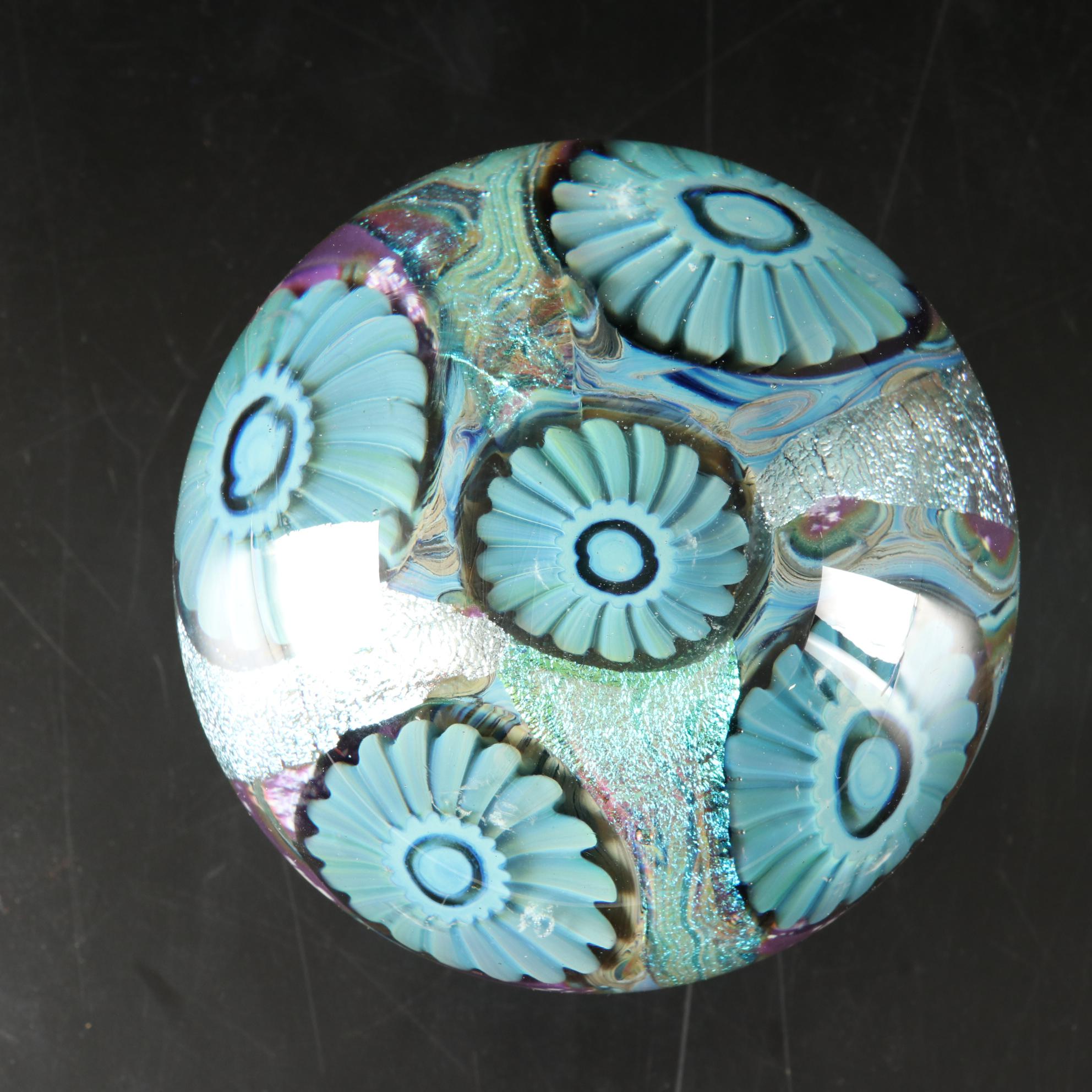 Robert Eickholt "Deep Sea" Handblown Art Glass Paperweight, 2006