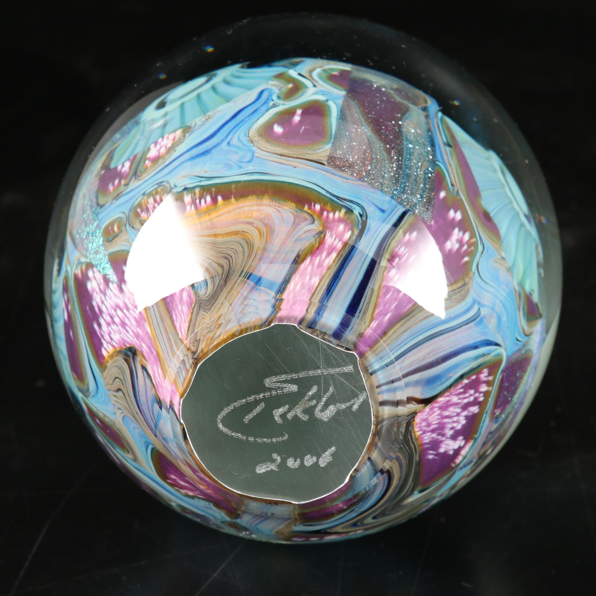 Robert Eickholt "Deep Sea" Handblown Art Glass Paperweight, 2006
