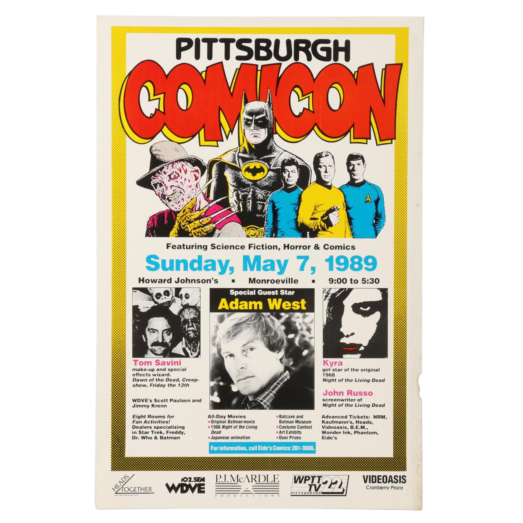 Pittsburgh Comicon Poster, 1989, Special Guest Star Adam West