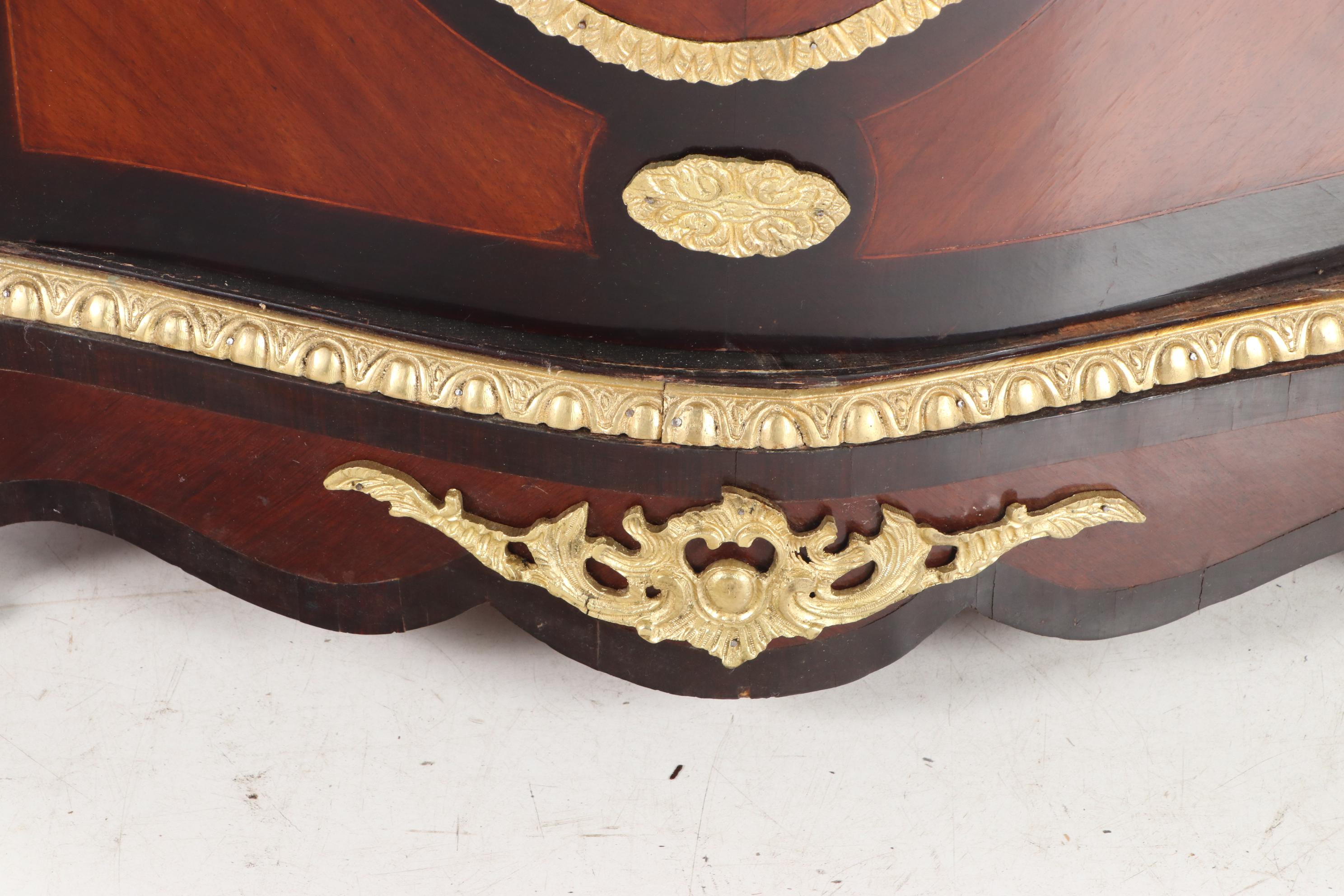 Napoleon III Style Gilt Metal-Mounted Kingwood and Marble Top Cabinet