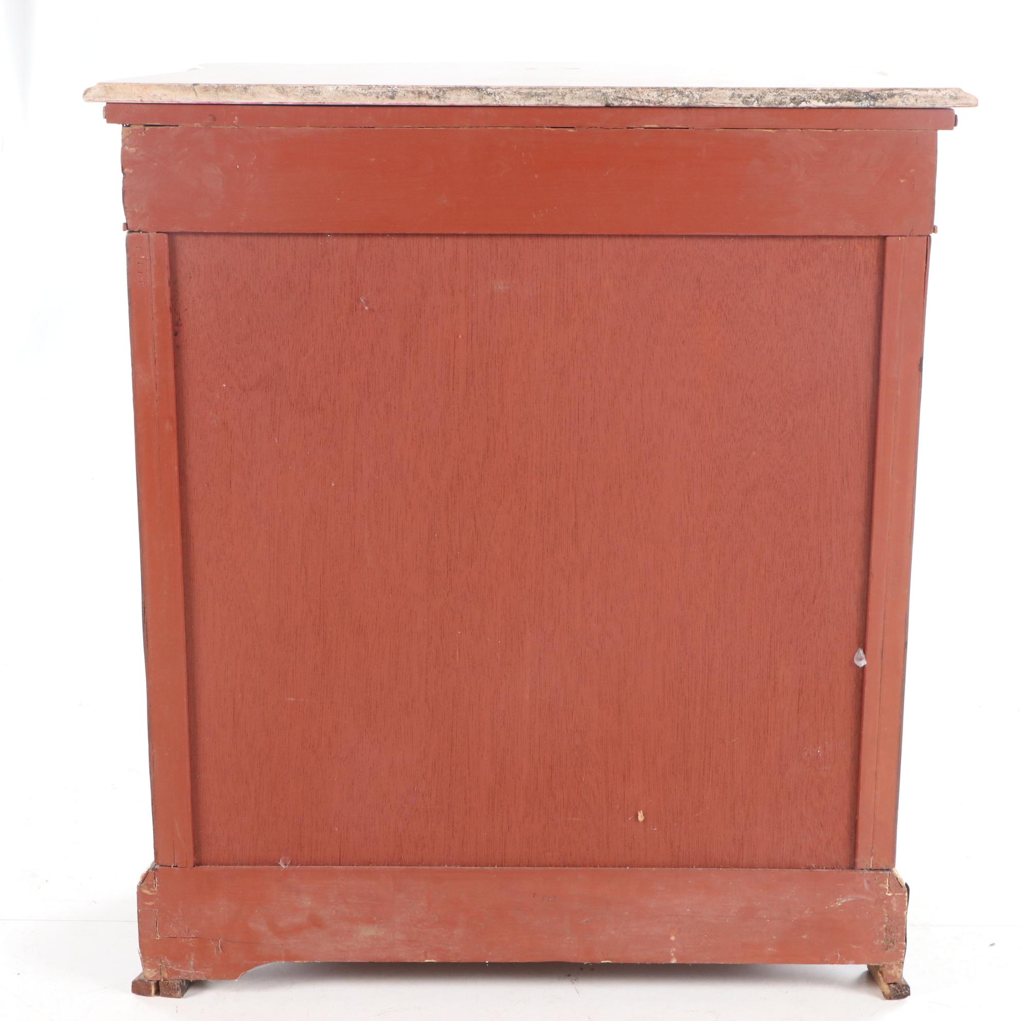 Napoleon III Style Gilt Metal-Mounted Kingwood and Marble Top Cabinet