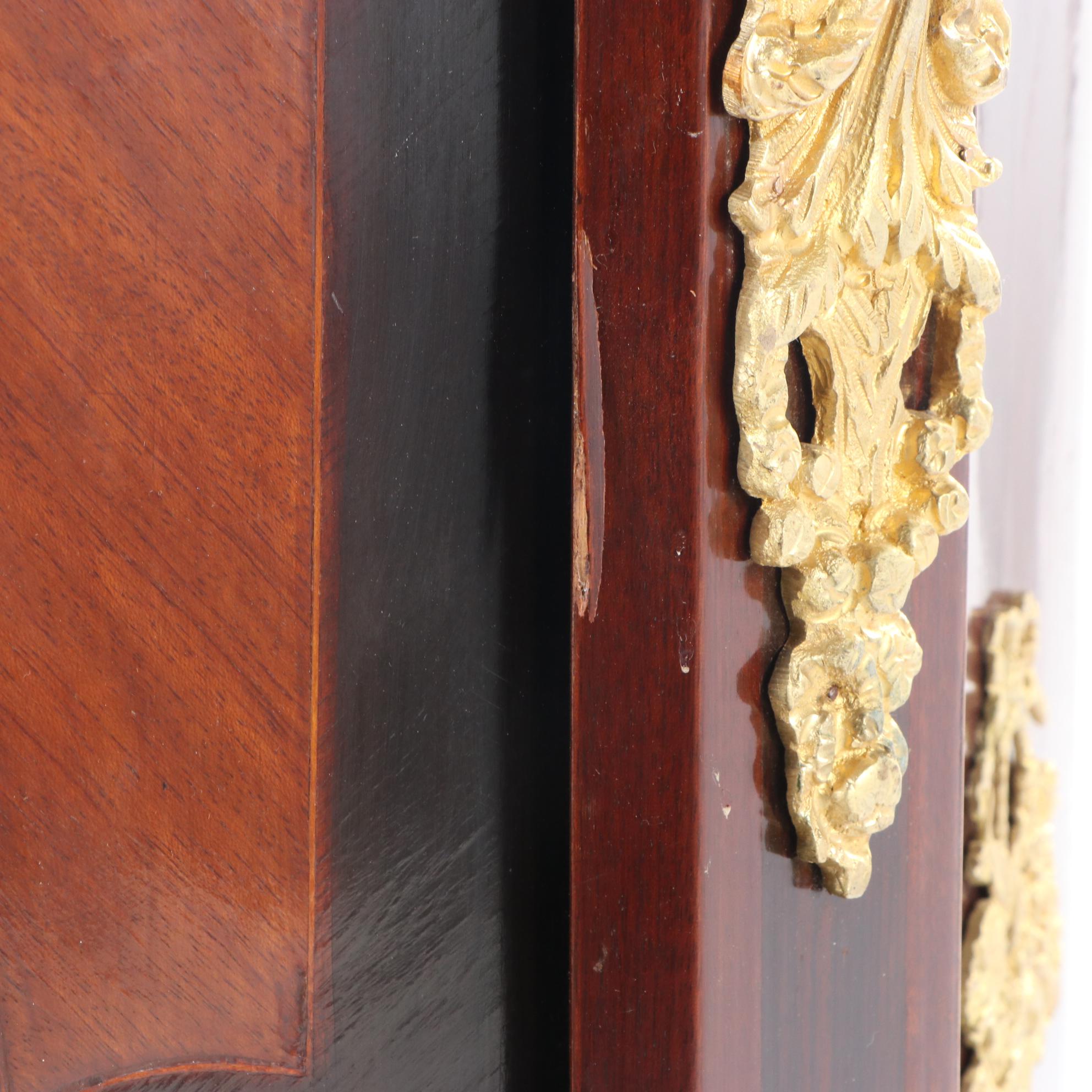 Napoleon III Style Gilt Metal-Mounted Kingwood and Marble Top Cabinet