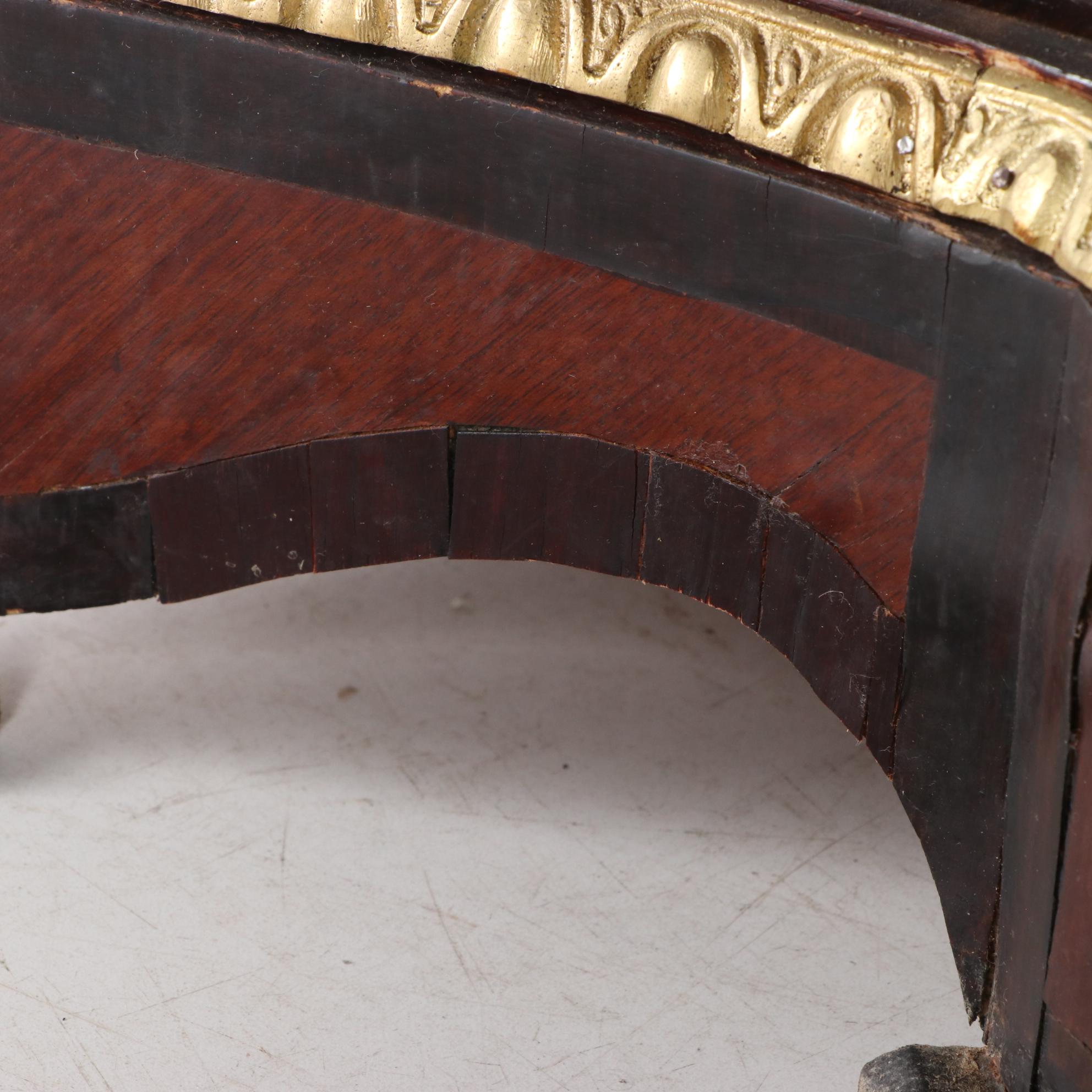 Napoleon III Style Gilt Metal-Mounted Kingwood and Marble Top Cabinet