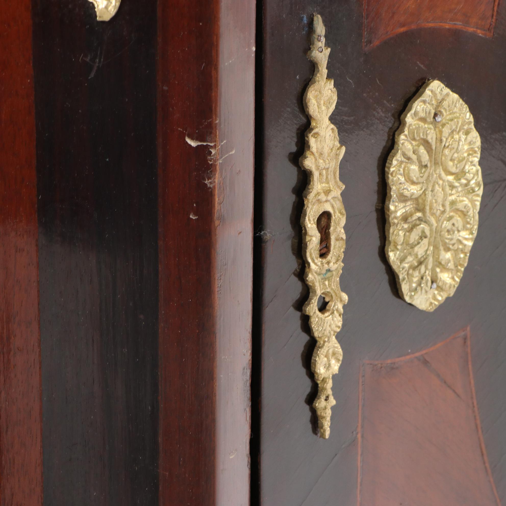 Napoleon III Style Gilt Metal-Mounted Kingwood and Marble Top Cabinet