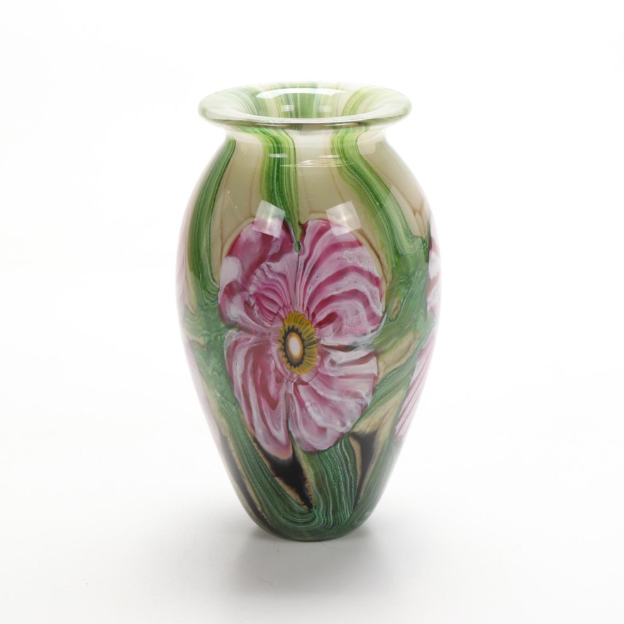 Robert Eickholt Handblown Art Glass Vase, 2008