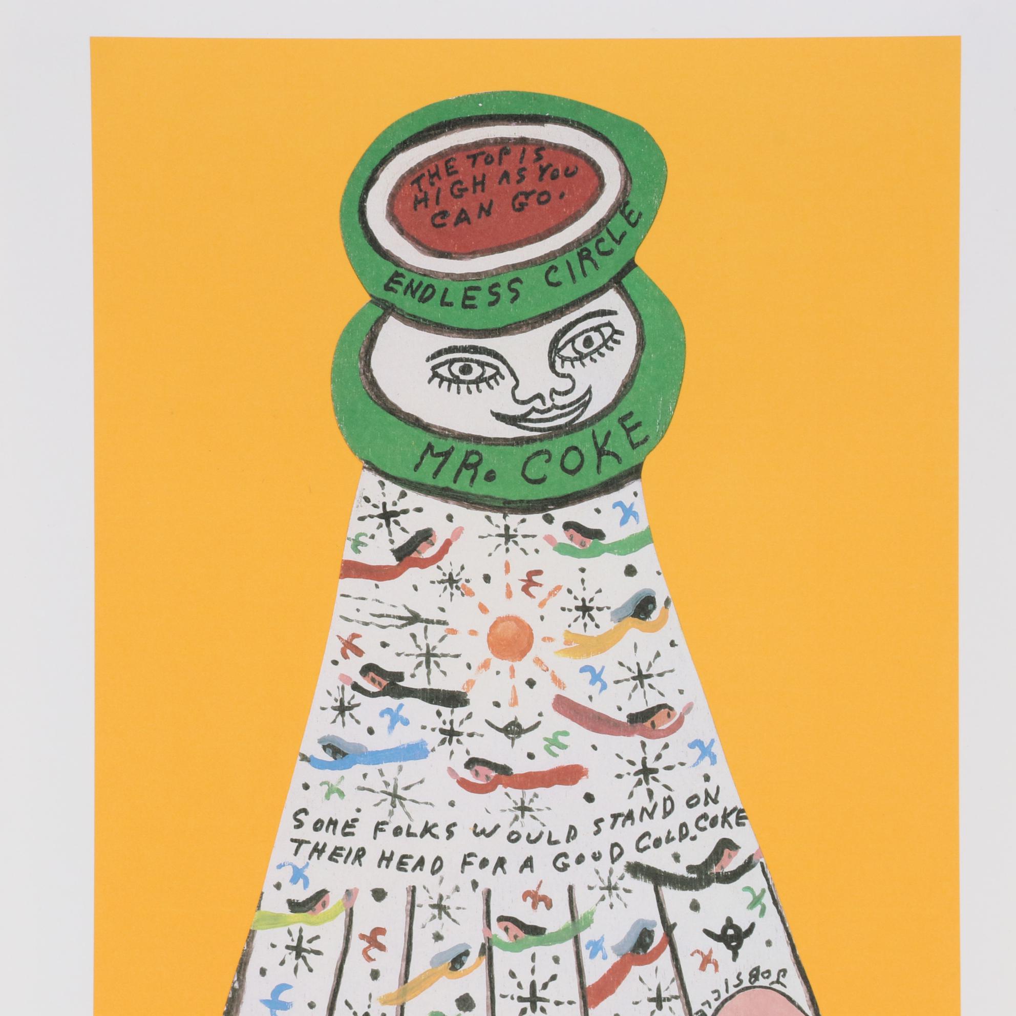 Howard Finster Offset Lithograph "Coca Cola," circa 1989