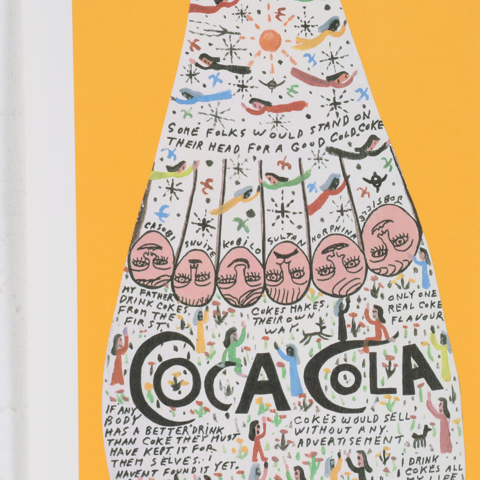 Howard Finster Offset Lithograph "Coca Cola," circa 1989