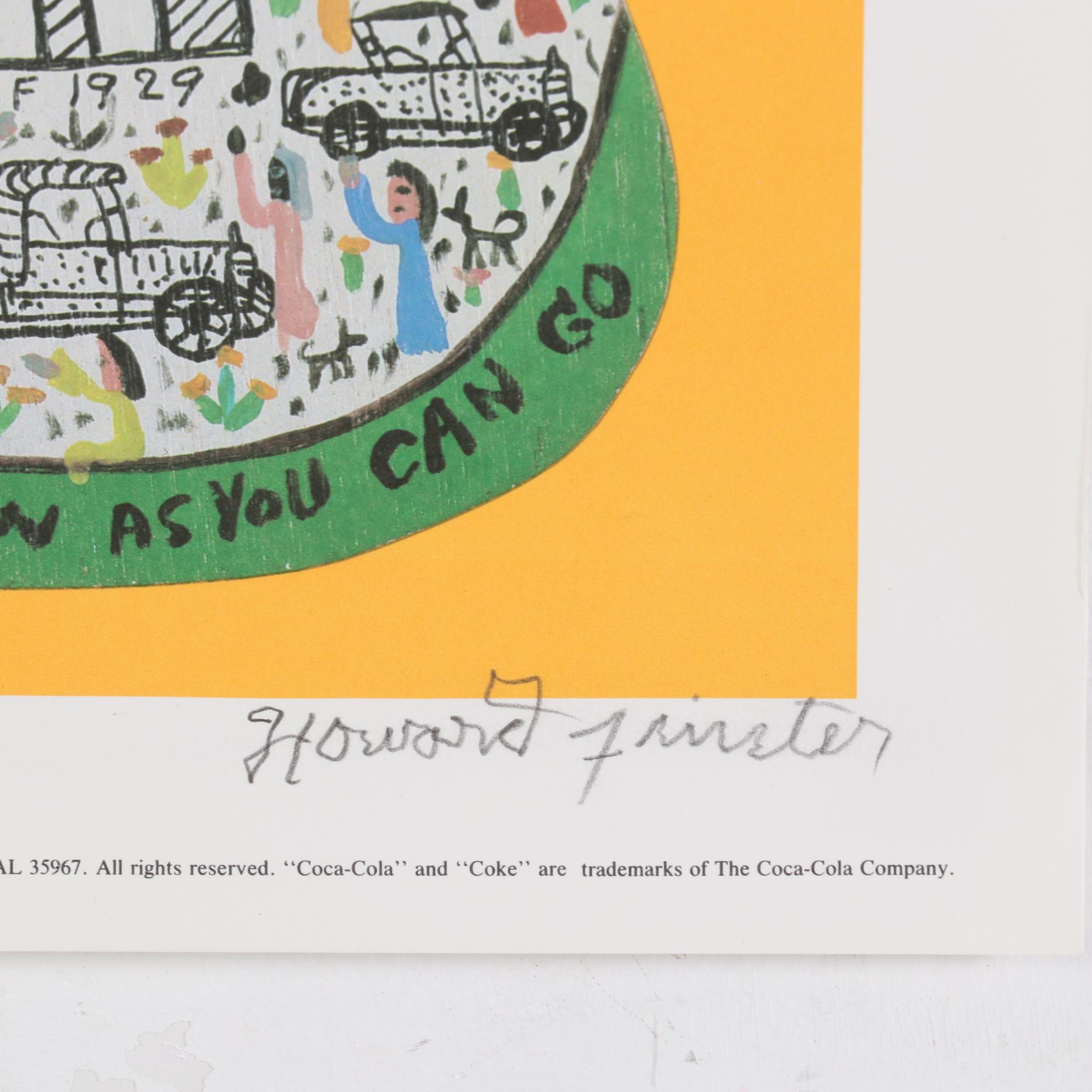 Howard Finster Offset Lithograph "Coca Cola," circa 1989