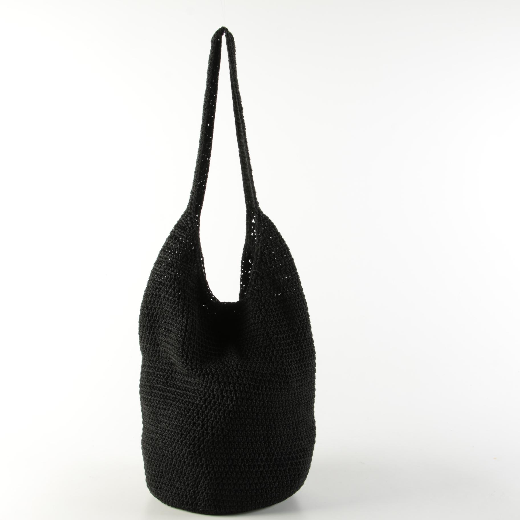 Aruna Black Hobo Bag and Saddle River Black Crochet Tote