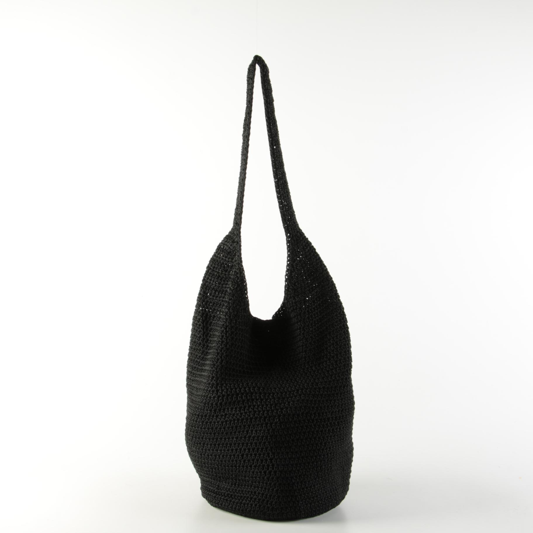 Aruna Black Hobo Bag and Saddle River Black Crochet Tote