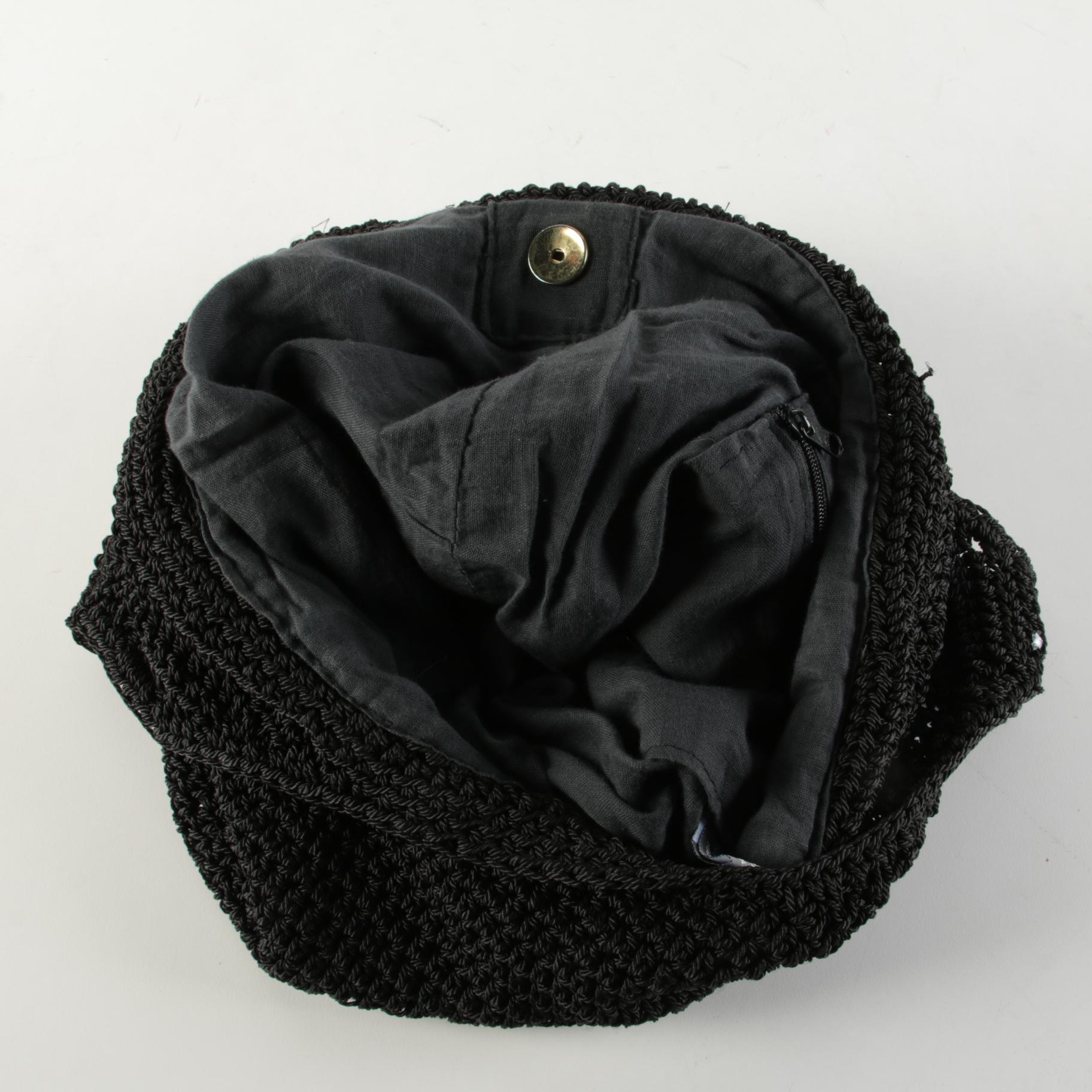Aruna Black Hobo Bag and Saddle River Black Crochet Tote